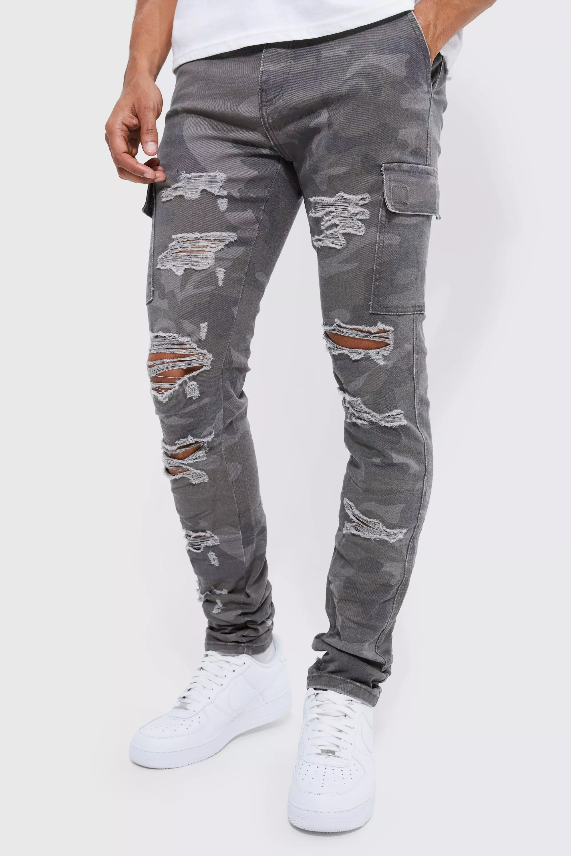 Ripped camo sale pants