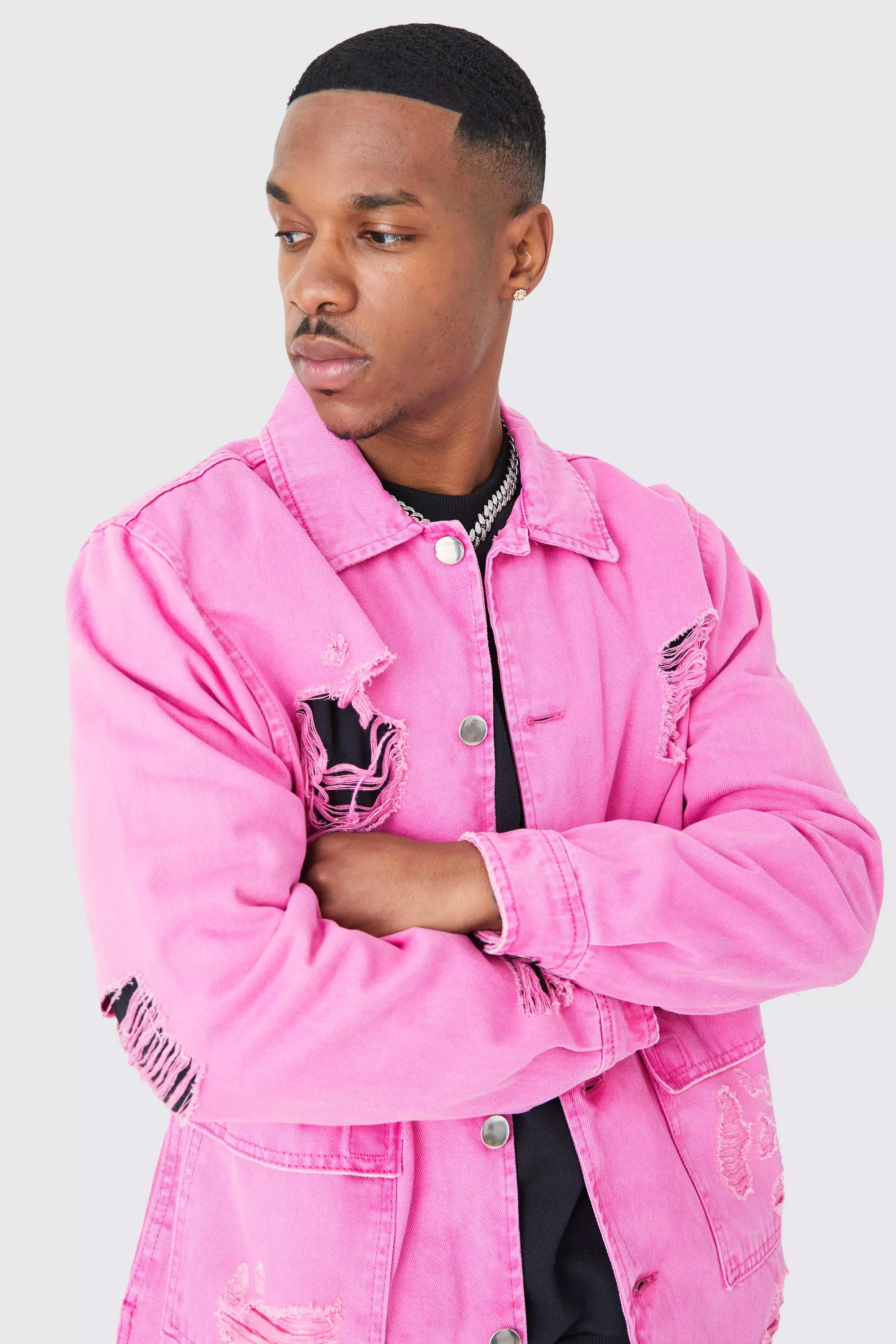 Pink coach jacket clearance mens