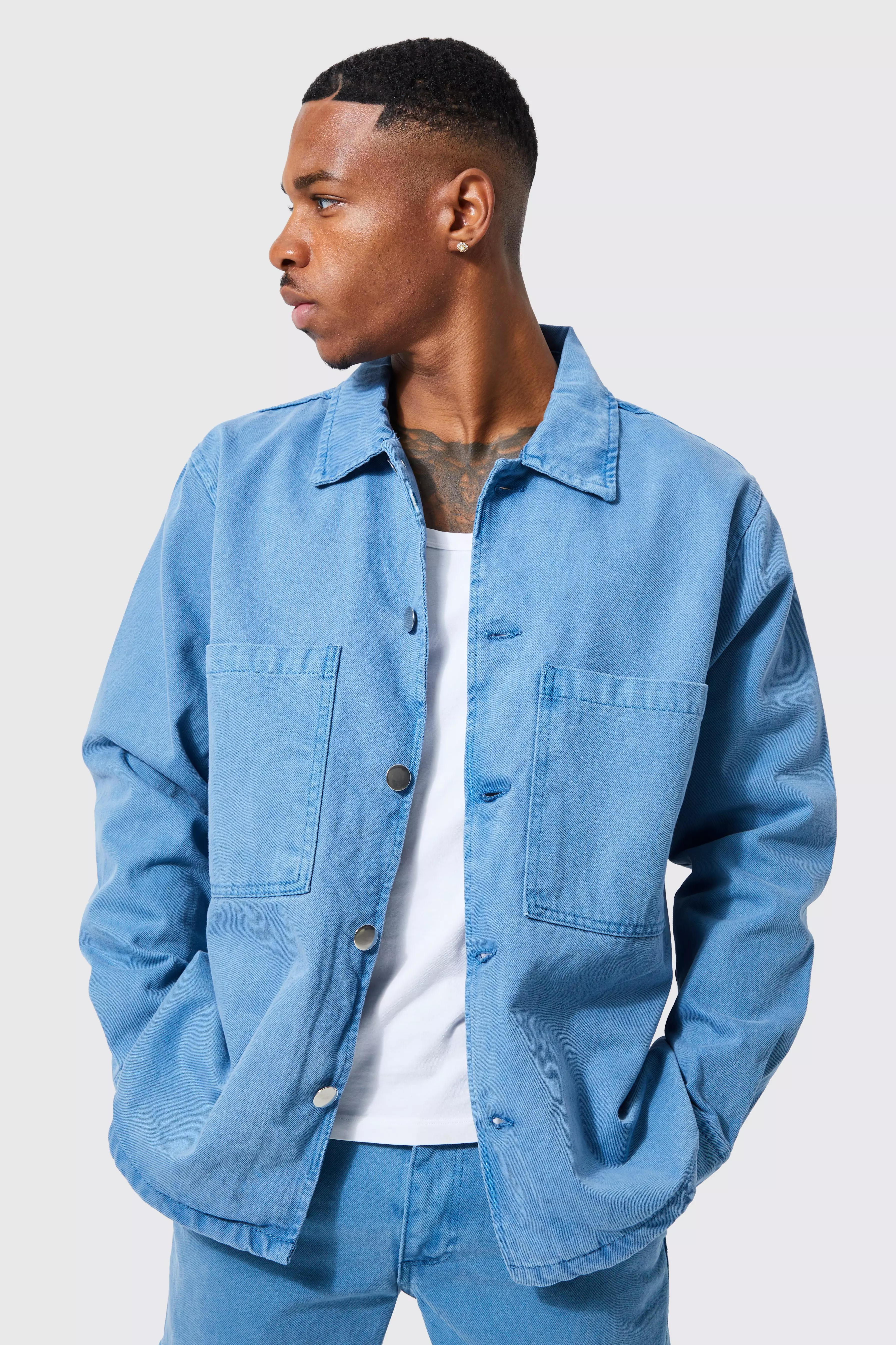 Twill jacket with pockets - Man