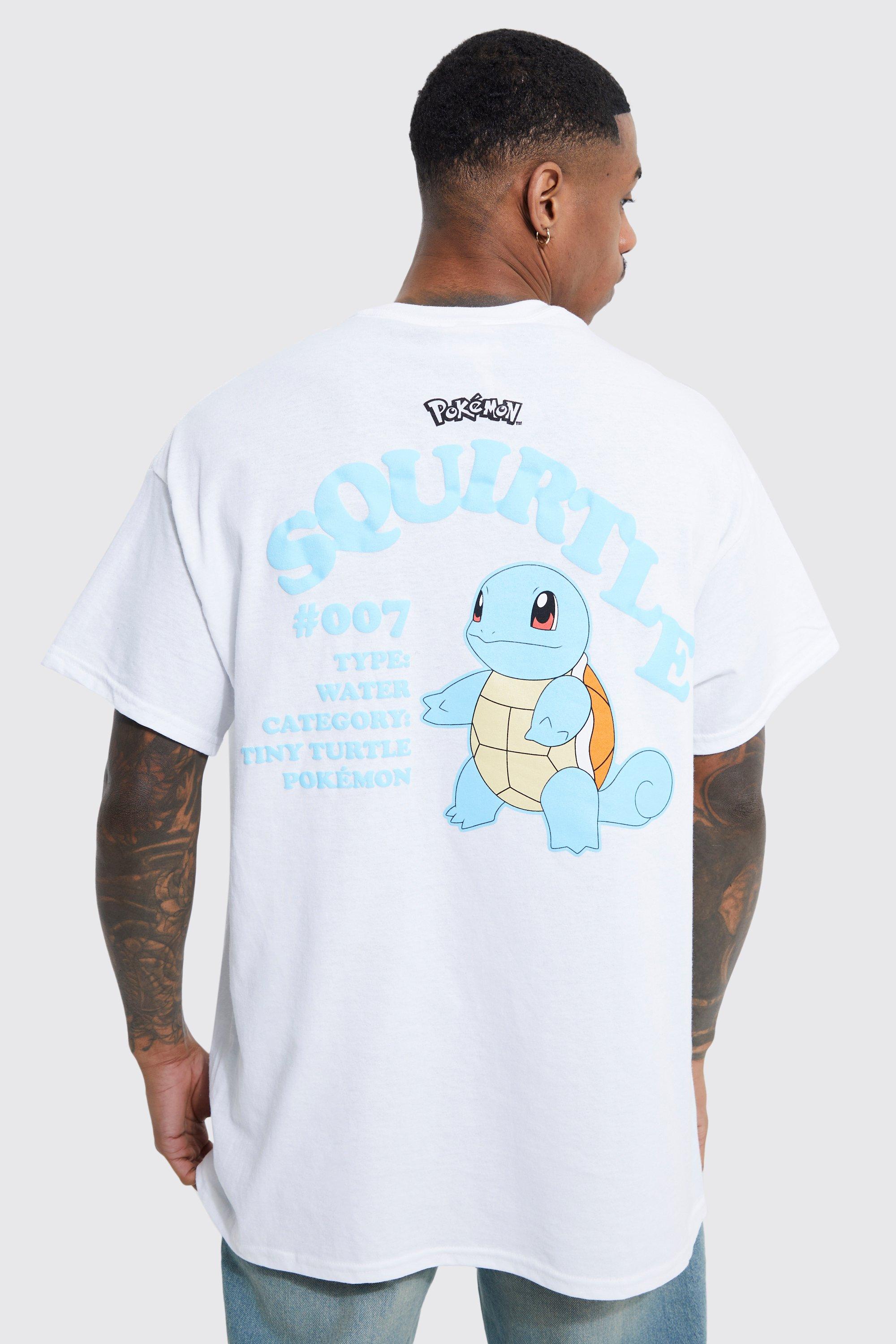 Mens White Oversized Pokemon Squirtle License T-shirt, White