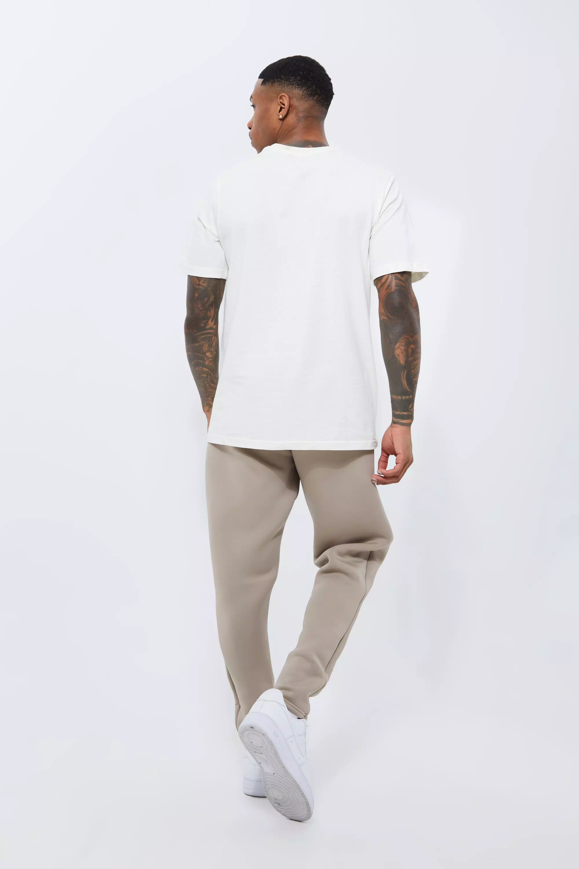 Slim Tapered Cropped Bonded Scuba Jogger