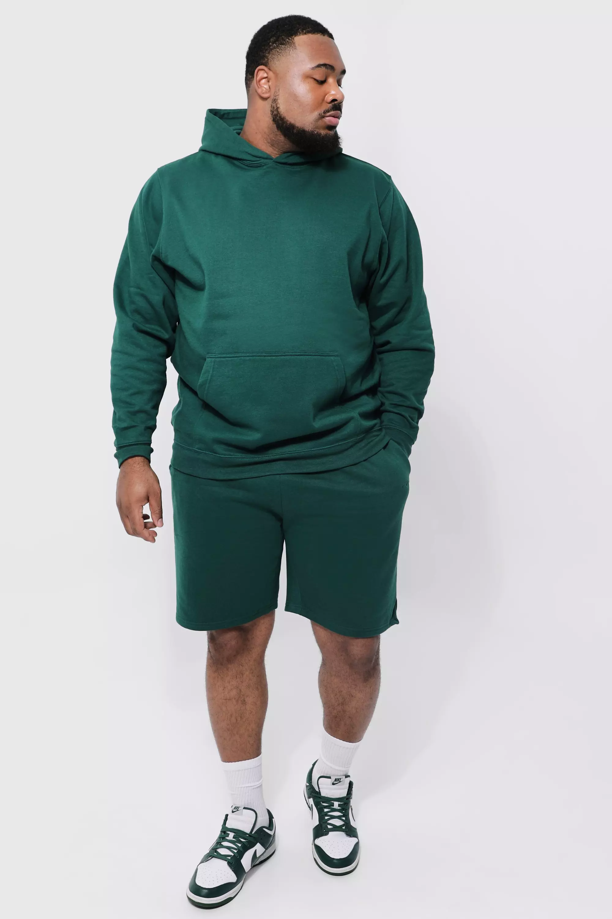Plus Man Signature Embroidered Sweat Shorts | boohooMAN USA