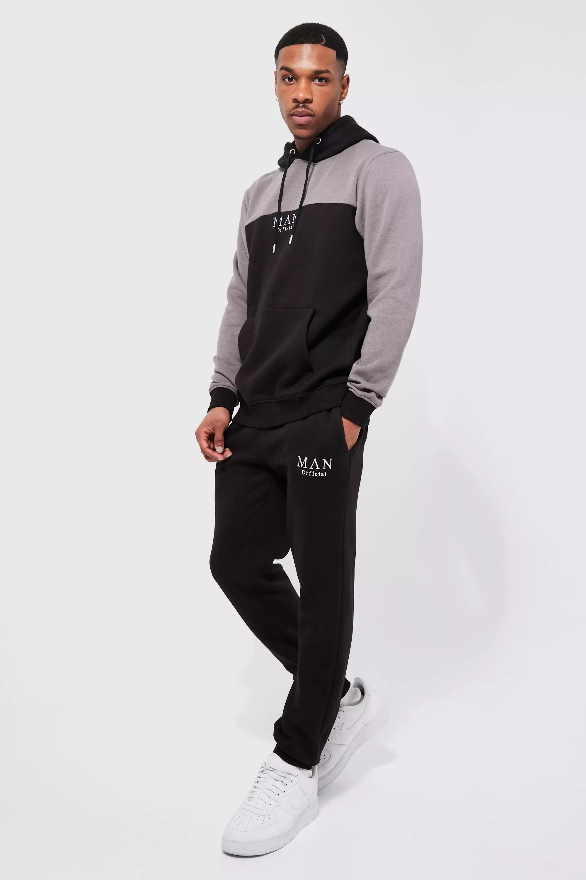 Man Signature Colour Block Hooded Tracksuit