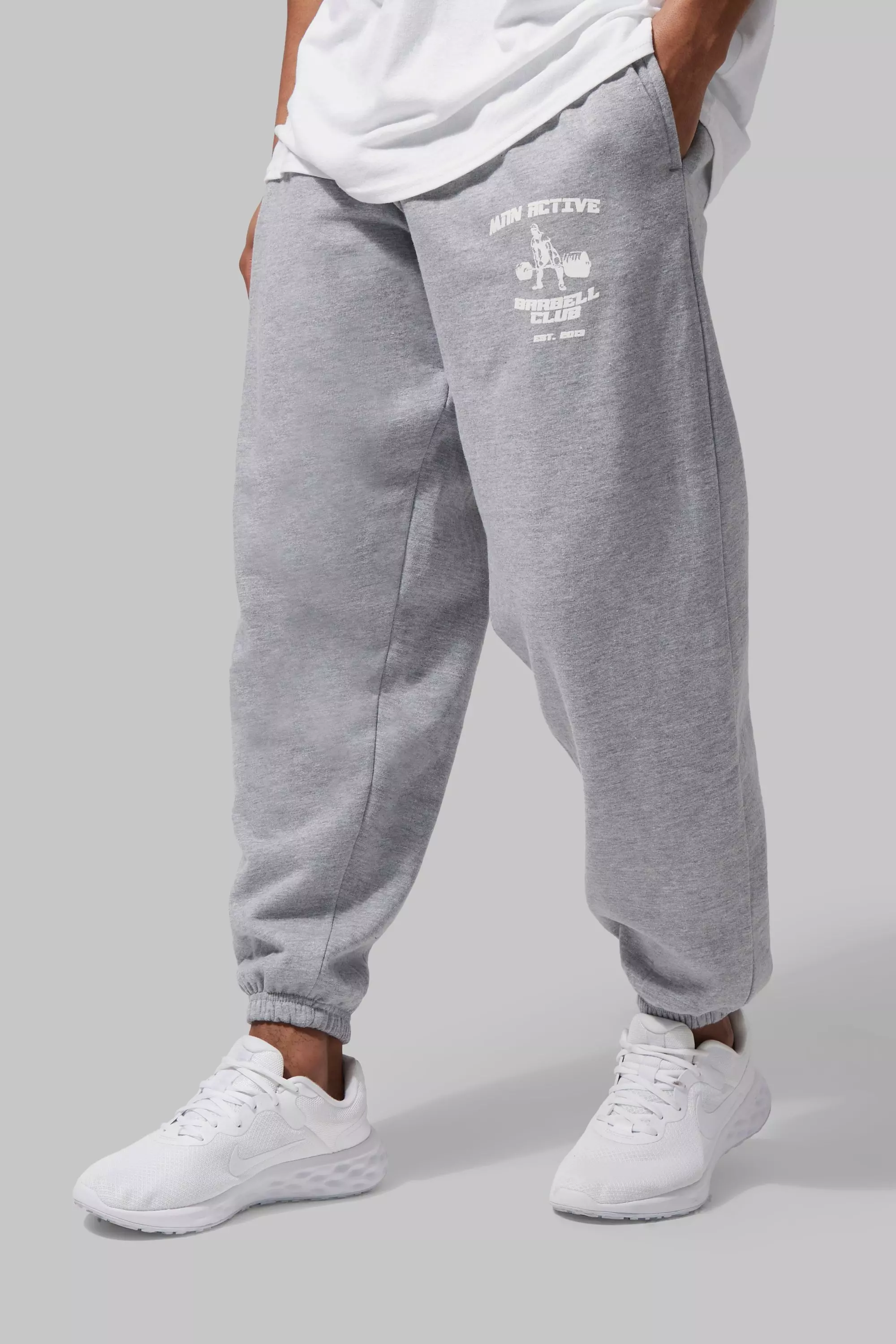 Man Active Oversized Barbell Club Sweatpants