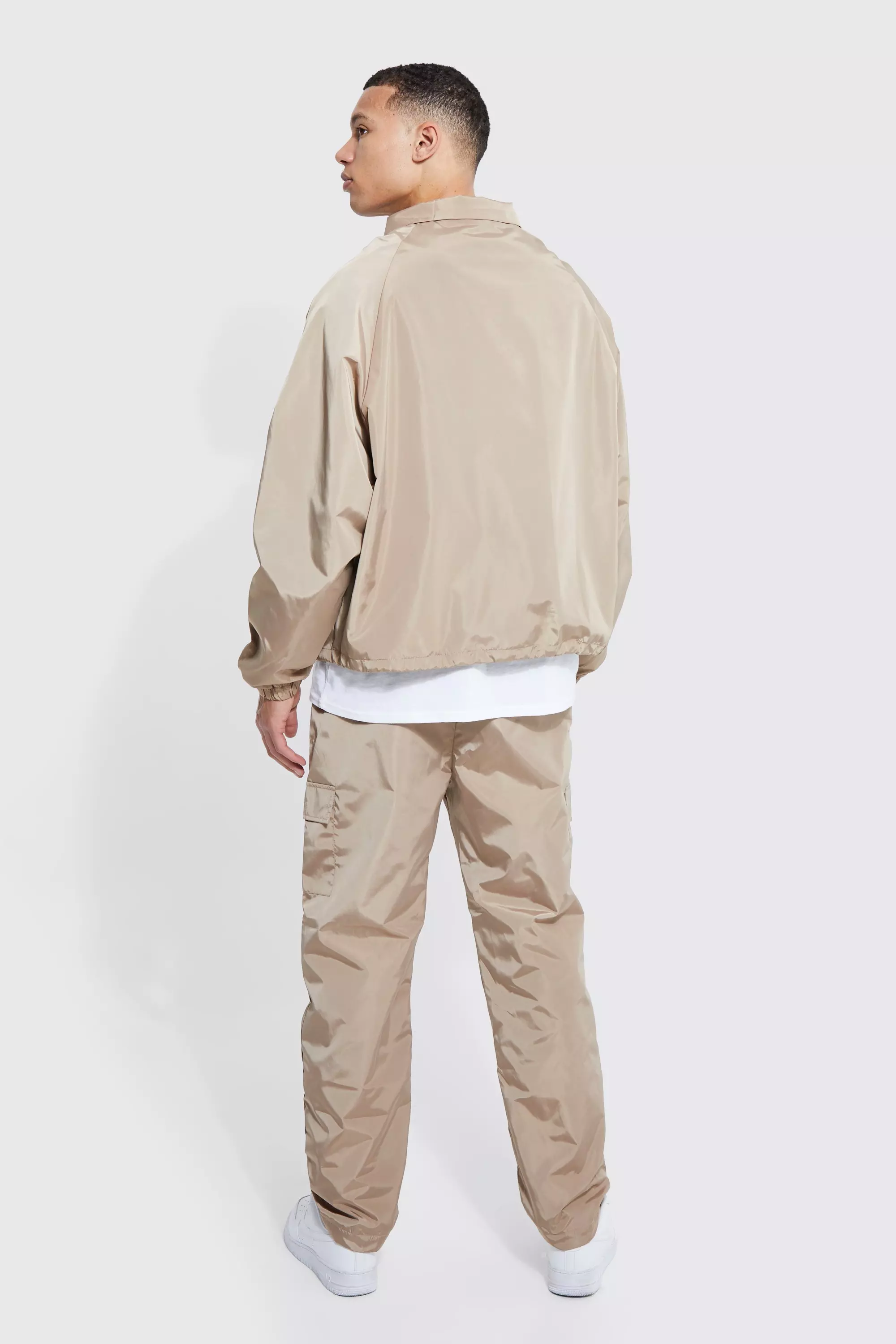 Tall Elastic Waist Toggle Cargo Pants | boohooMAN USA