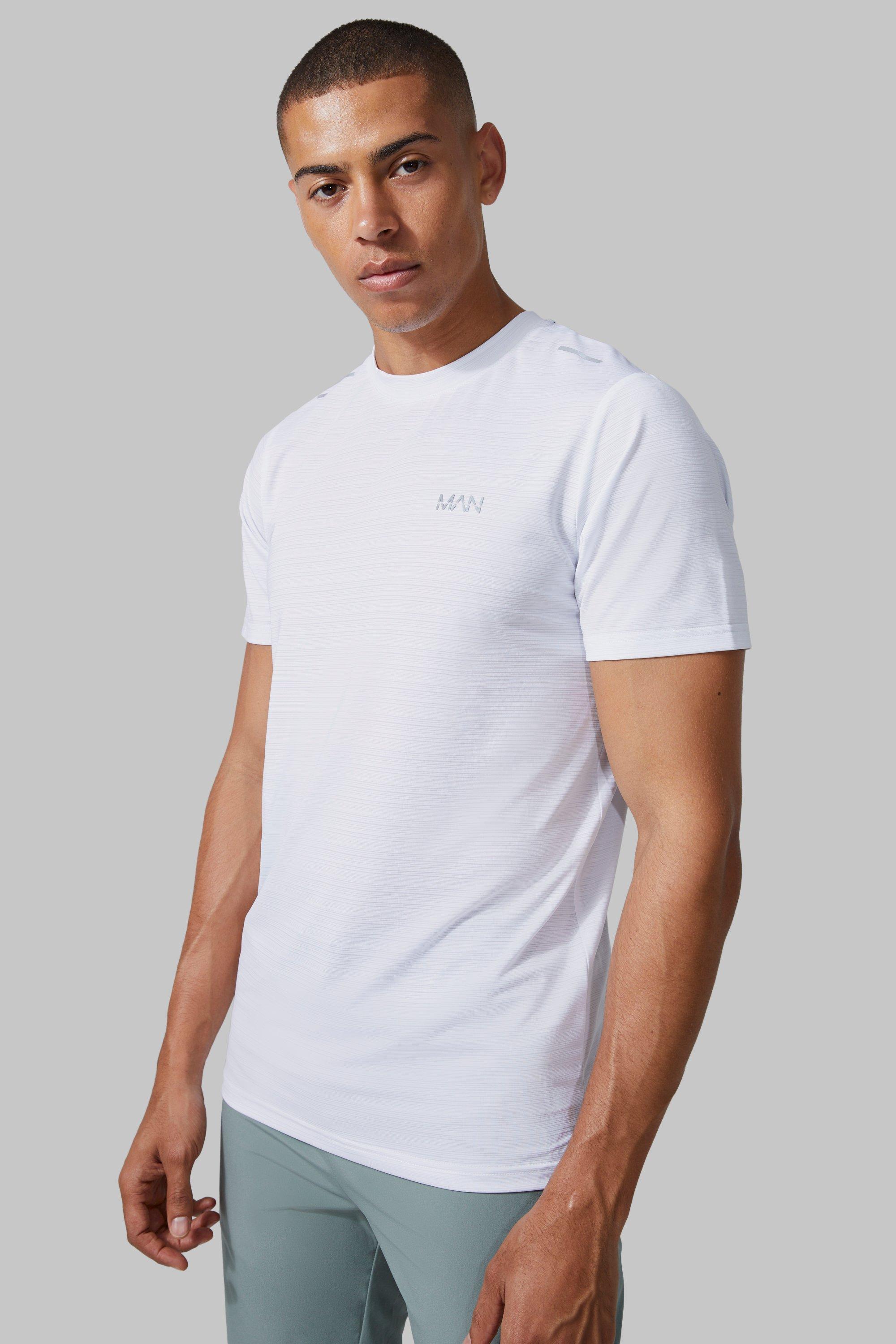 Mens White Man Active Lightweight Performance Regular Fit T-shirt, White