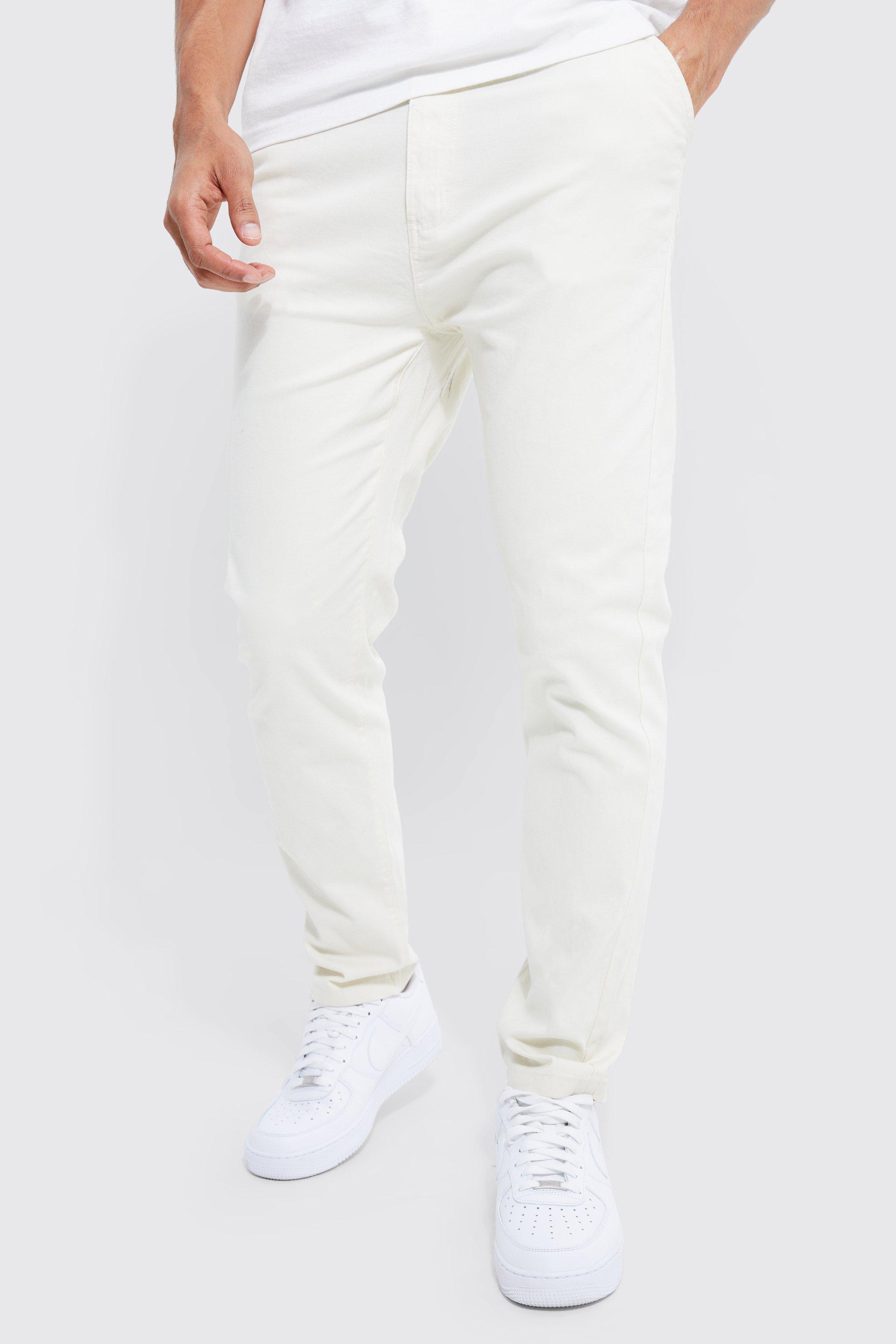 pantalon chino slim stretch homme - ecru - 32, ecru