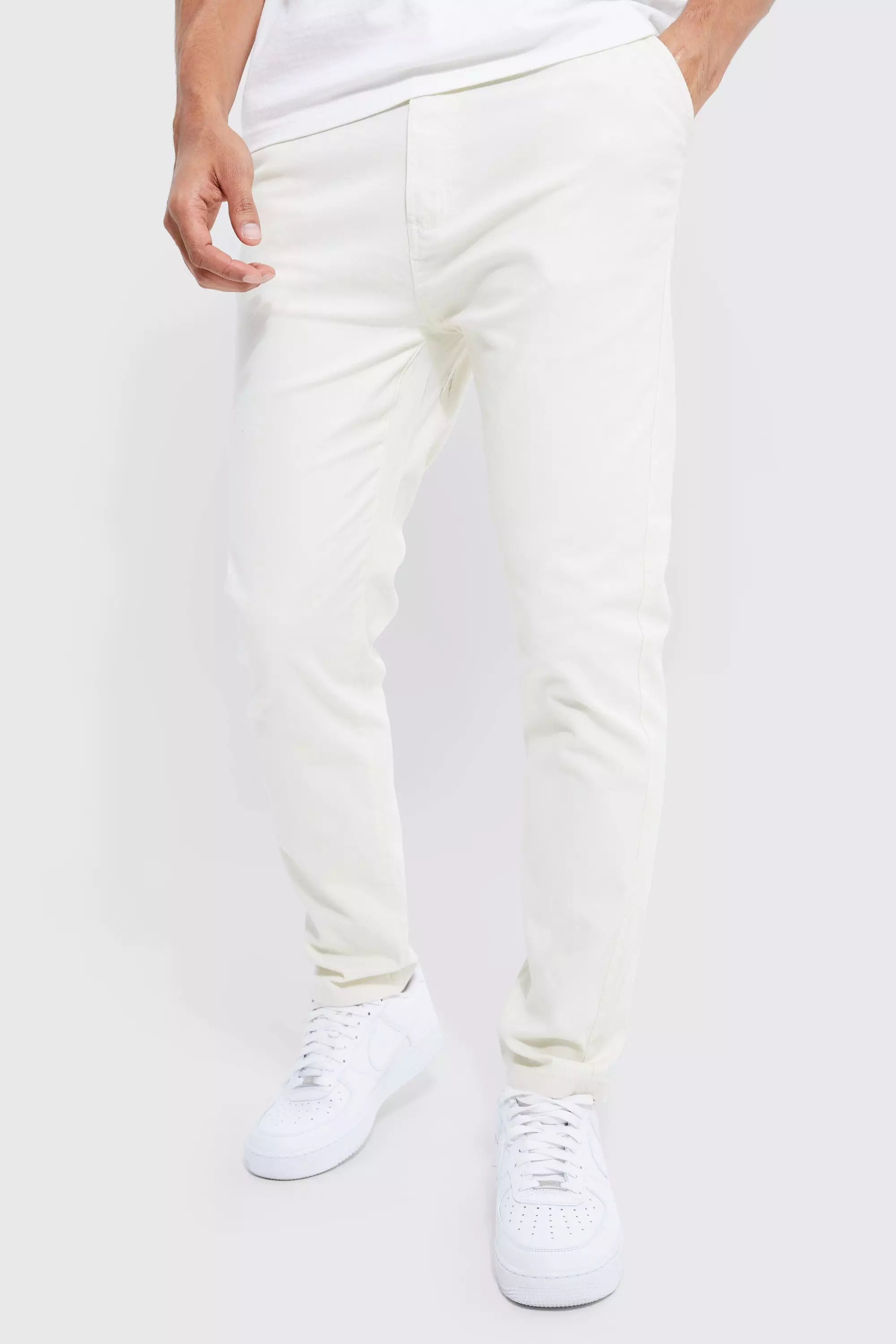 White skinny hot sale chinos men's style