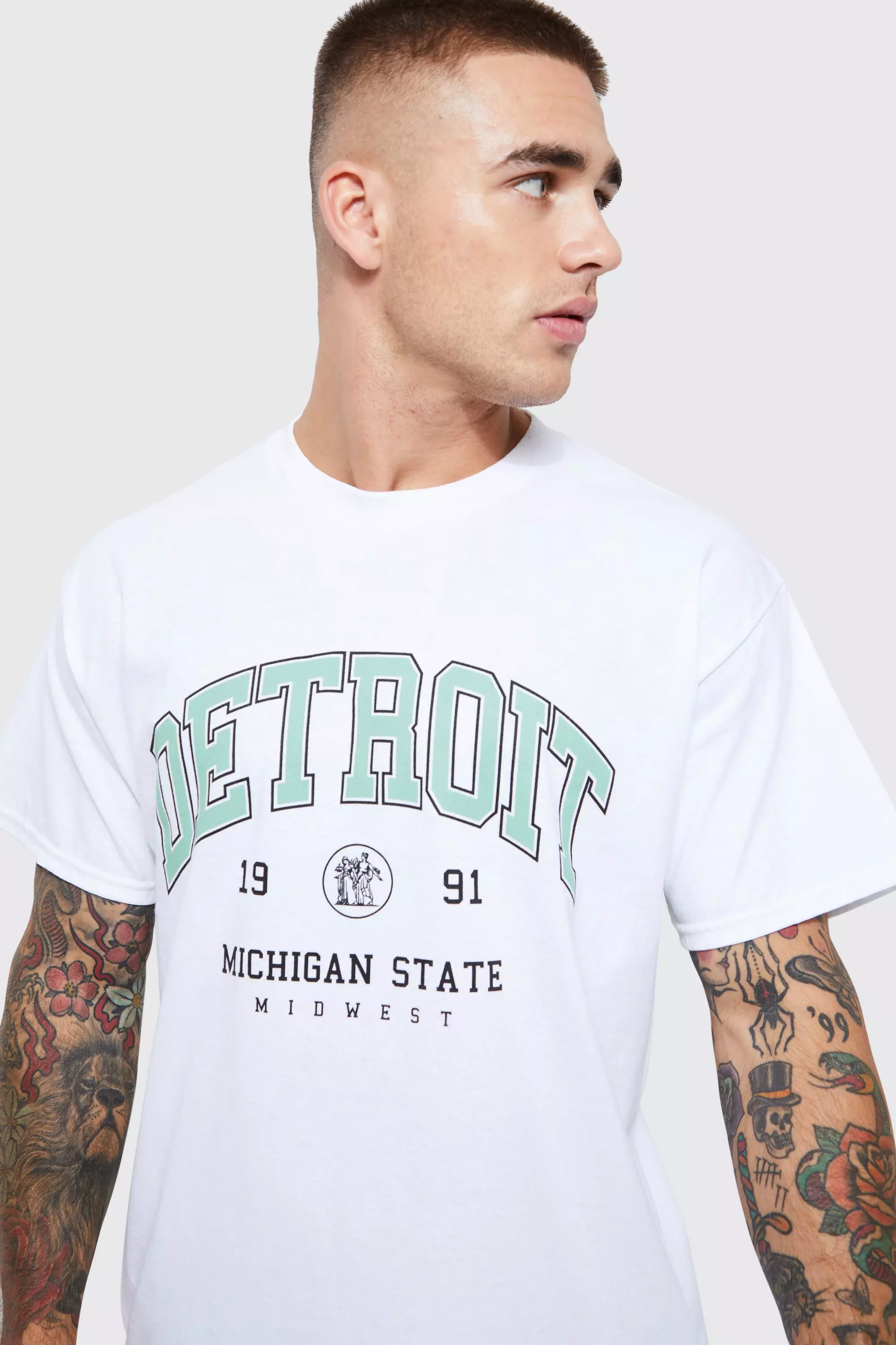 Detroit Tigers Baseball Shirt, Detroit Tigers Shirt @ Michigan Vibes L / White