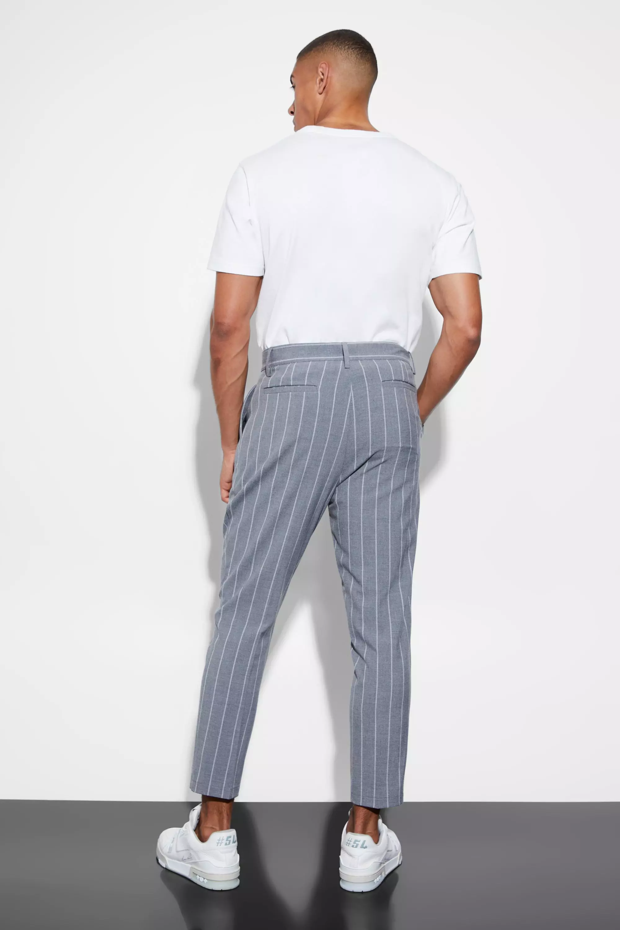 Striped on sale tapered pants