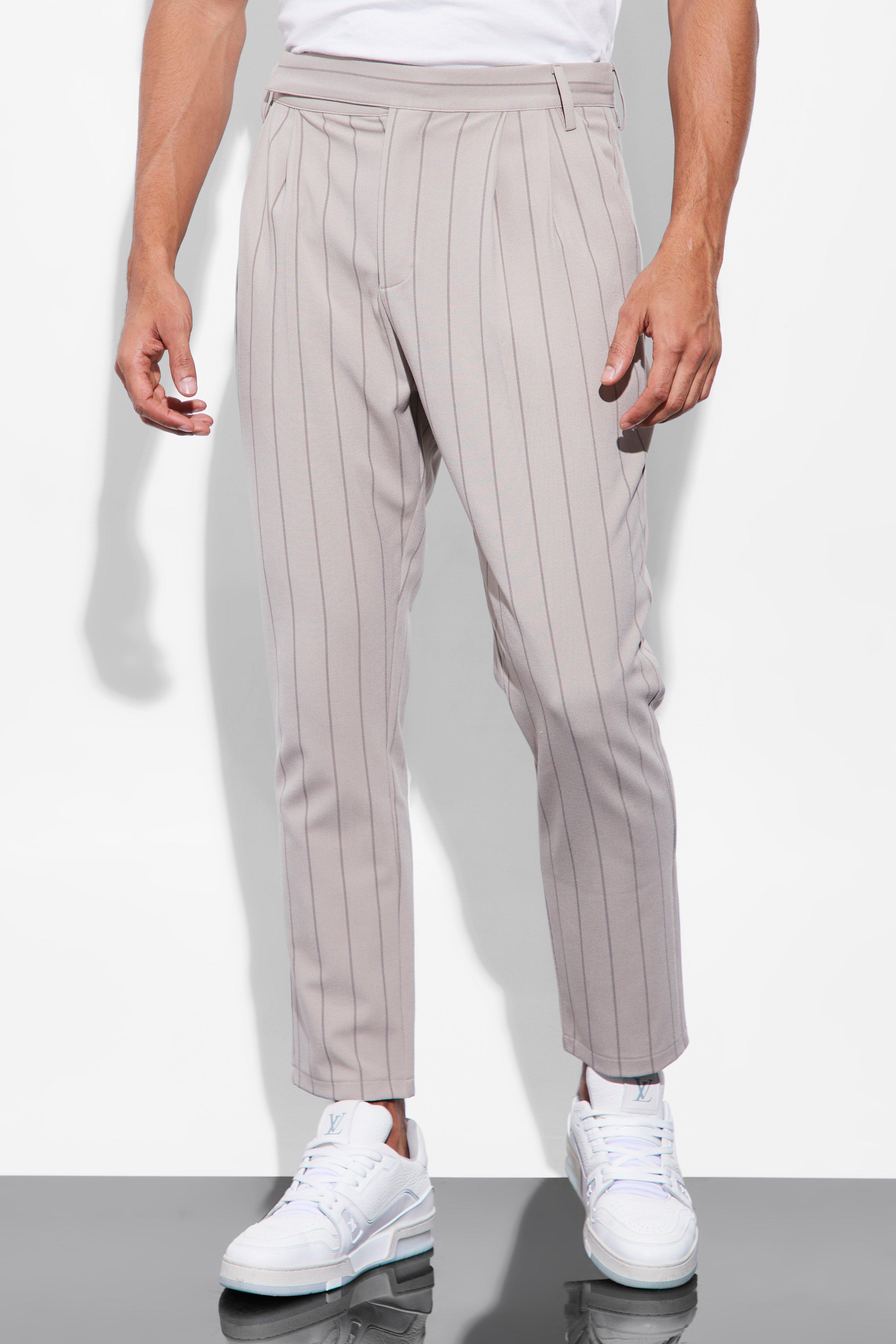 Striped tapered trousers