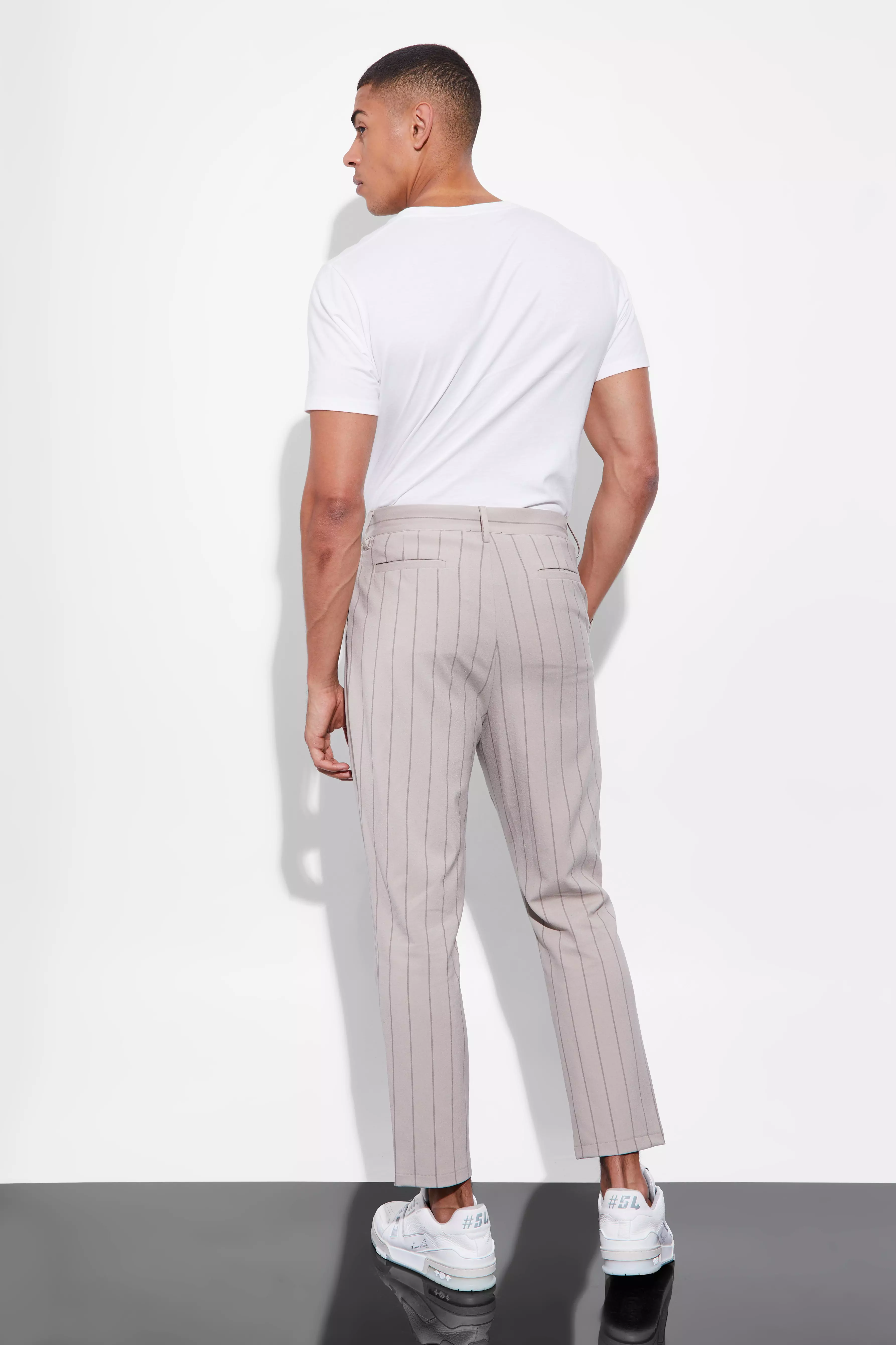 Striped on sale tailored trousers