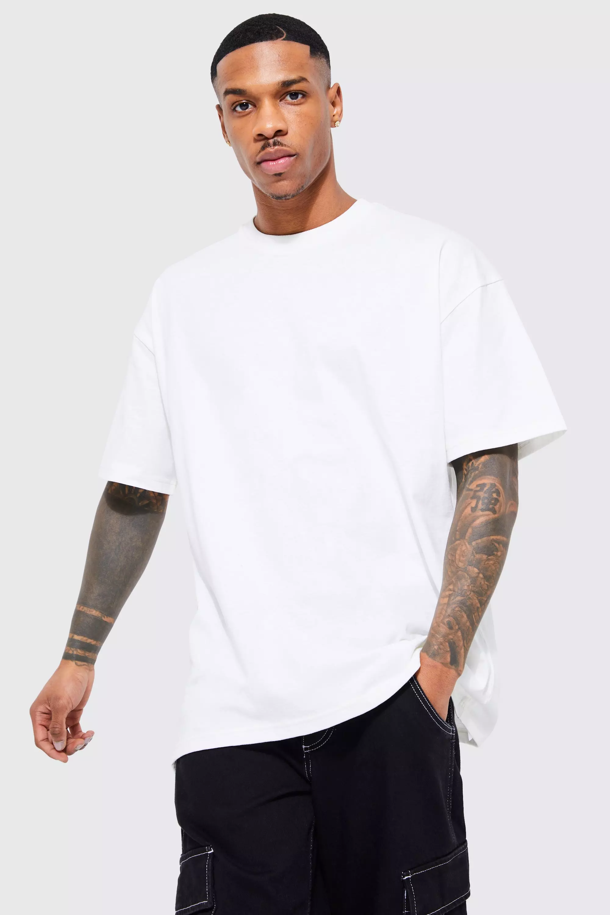 ASOS Oversized T-shirt With Side Split in White for Men