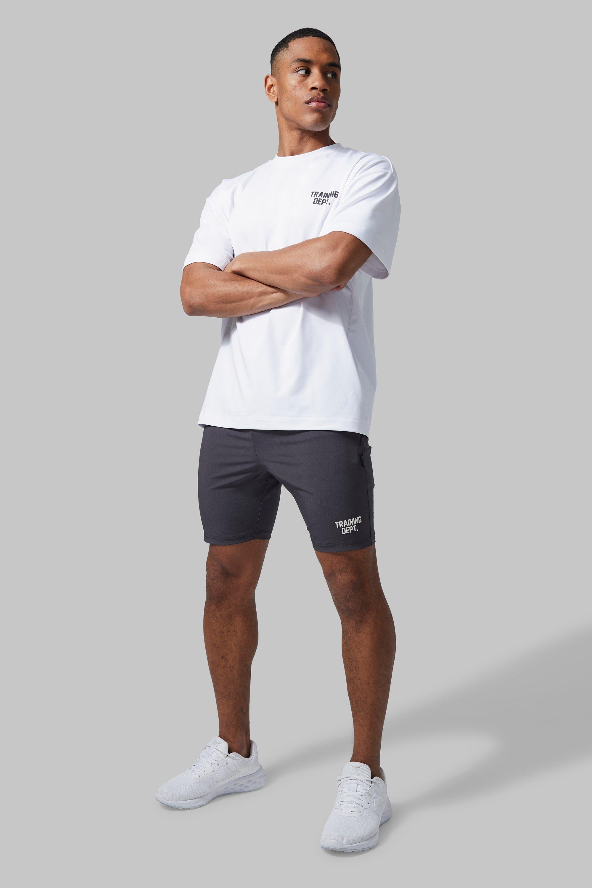 men's man active training dept oversized short set - white - s, white