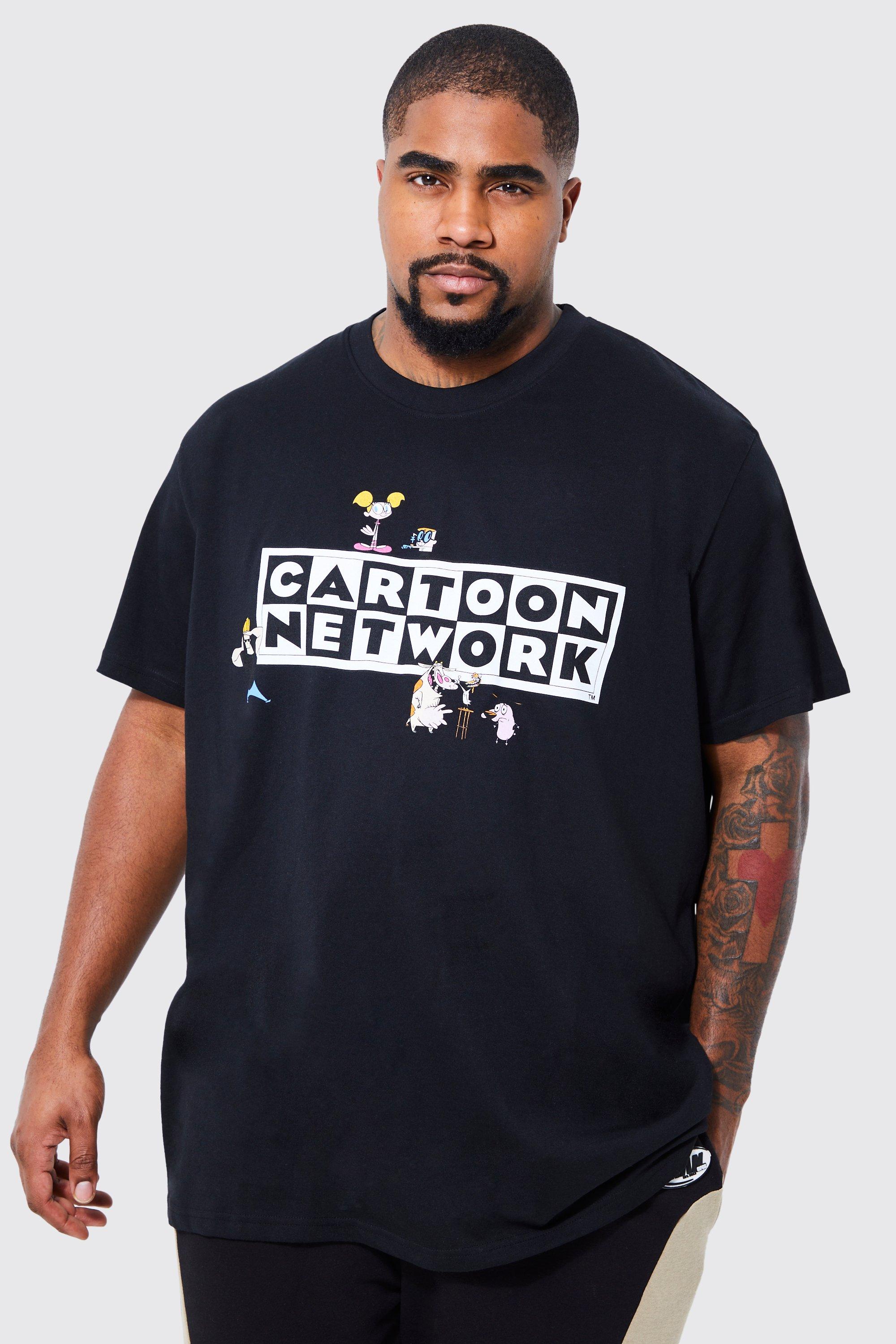Mens Black Plus Cartoon Network License T-shirt, Black