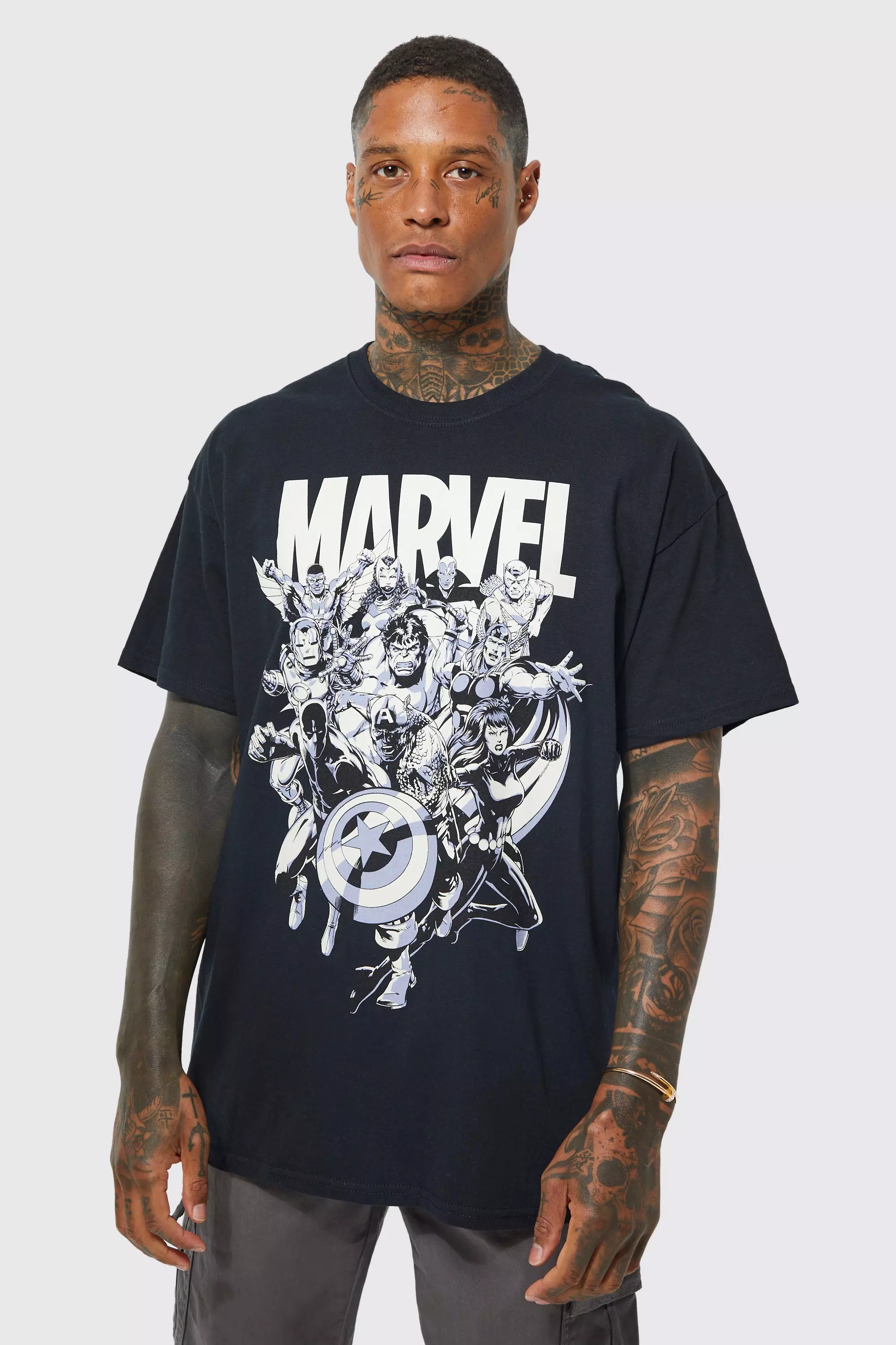 Oversized Marvel Avengers License T shirt boohooMAN UK