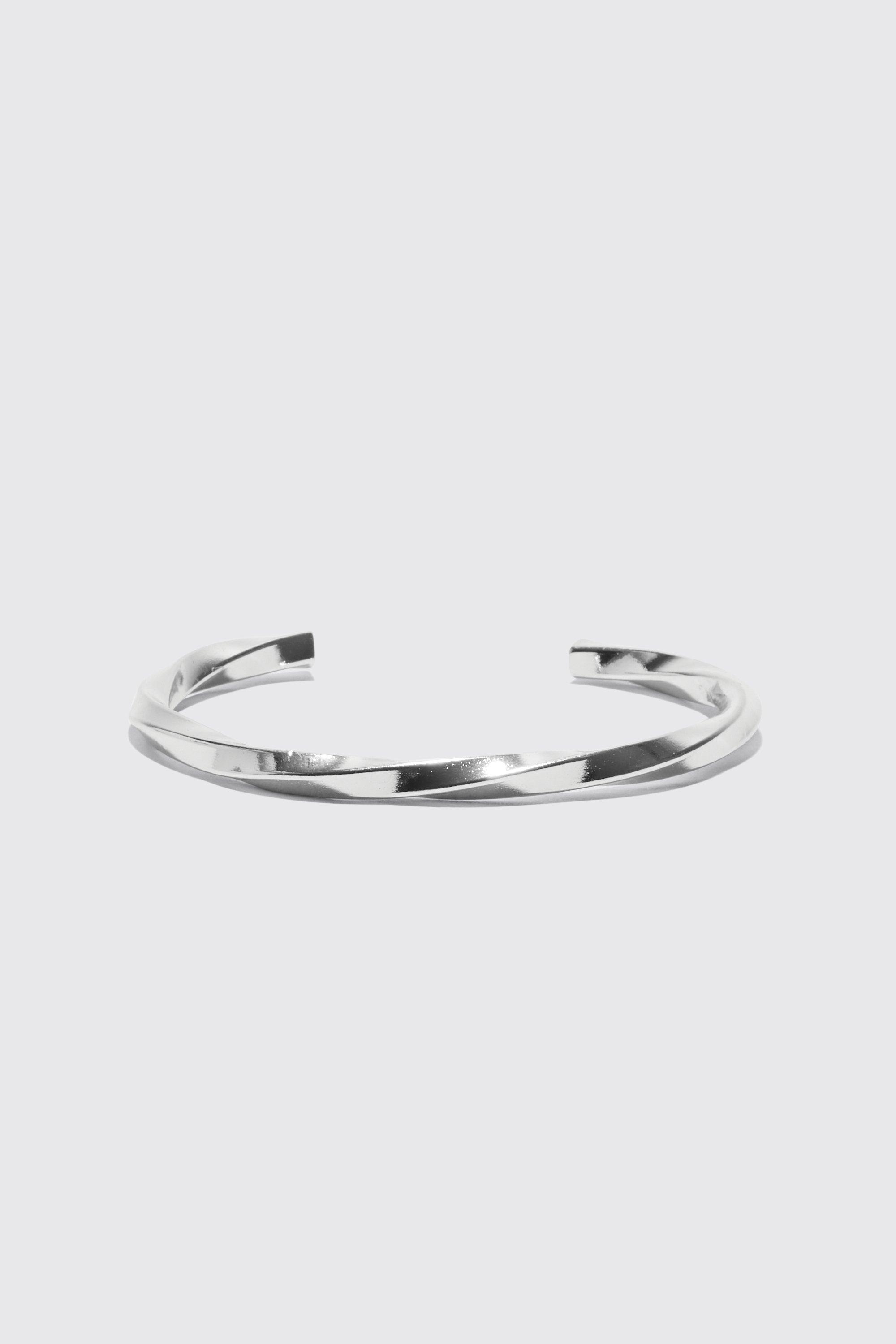 bracelet torsadé homme - argent - one size, argent