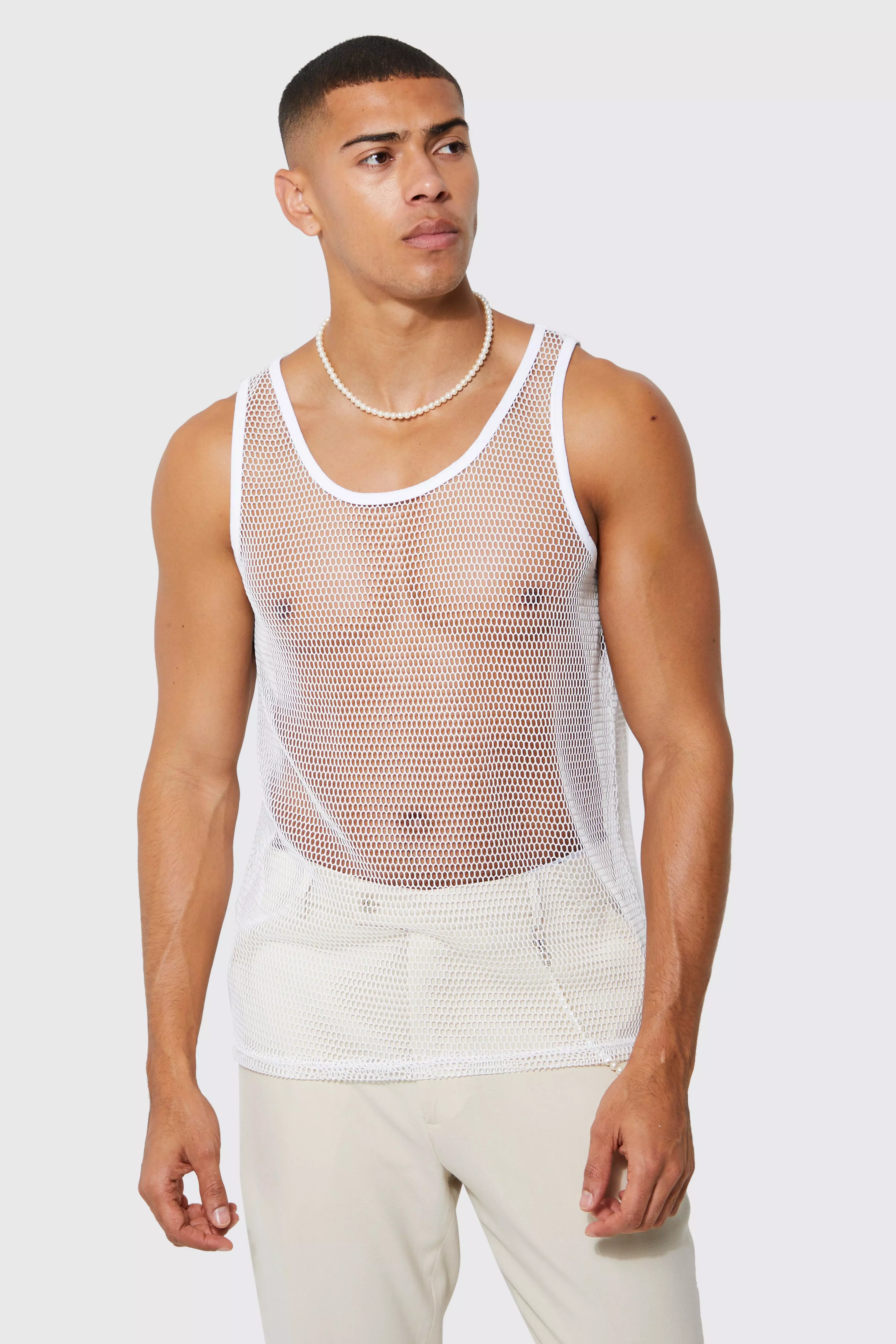 White hot sale mesh vest