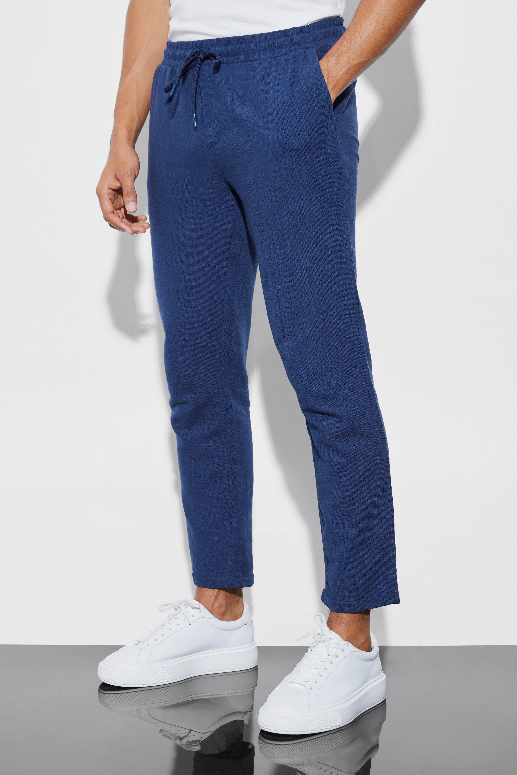 pantalon de costume court homme - bleu - xl, bleu