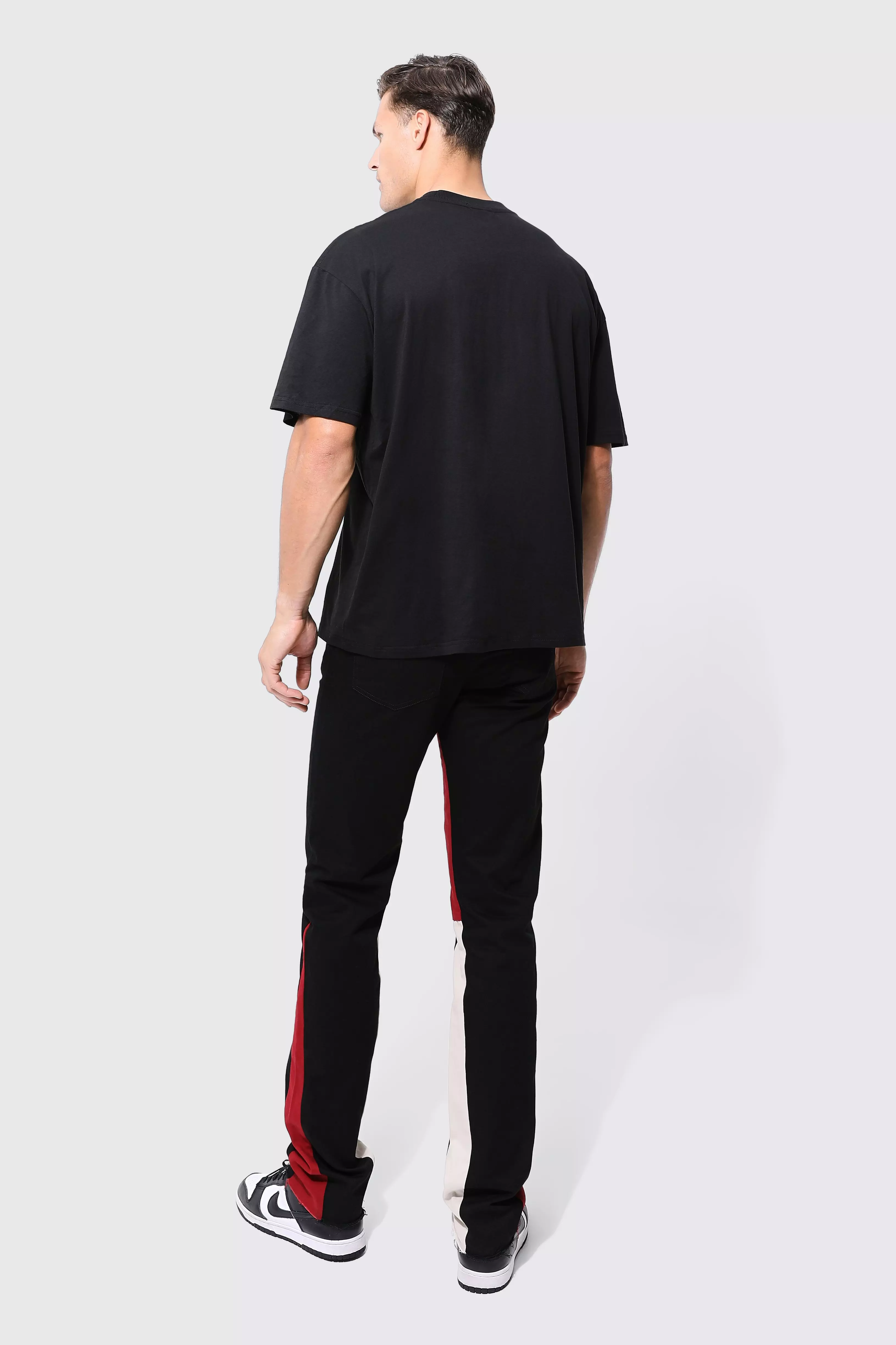 Black Red Stripe Pant For Tall Men