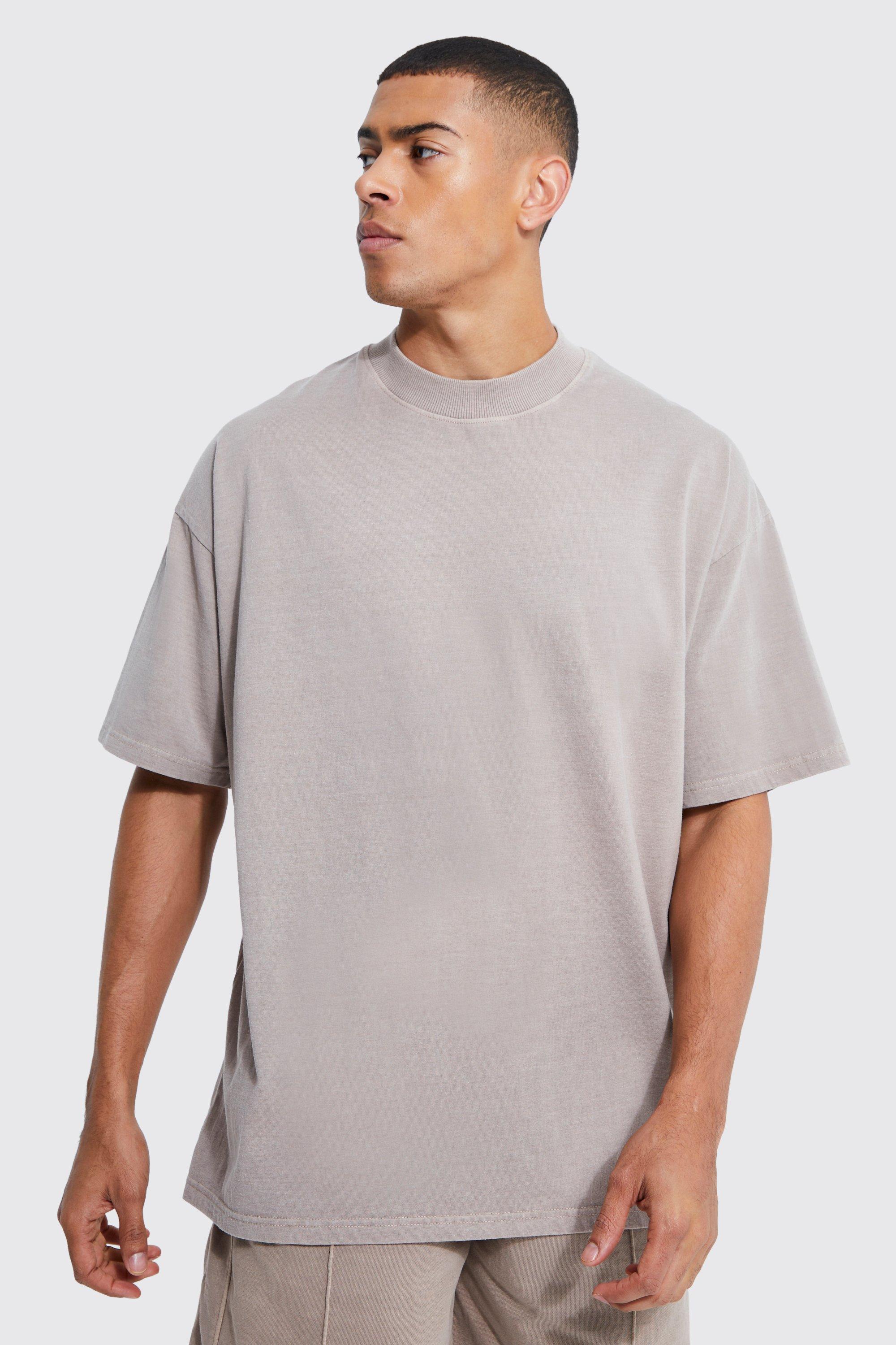 Image of T-shirt oversize pesante slavata, Beige