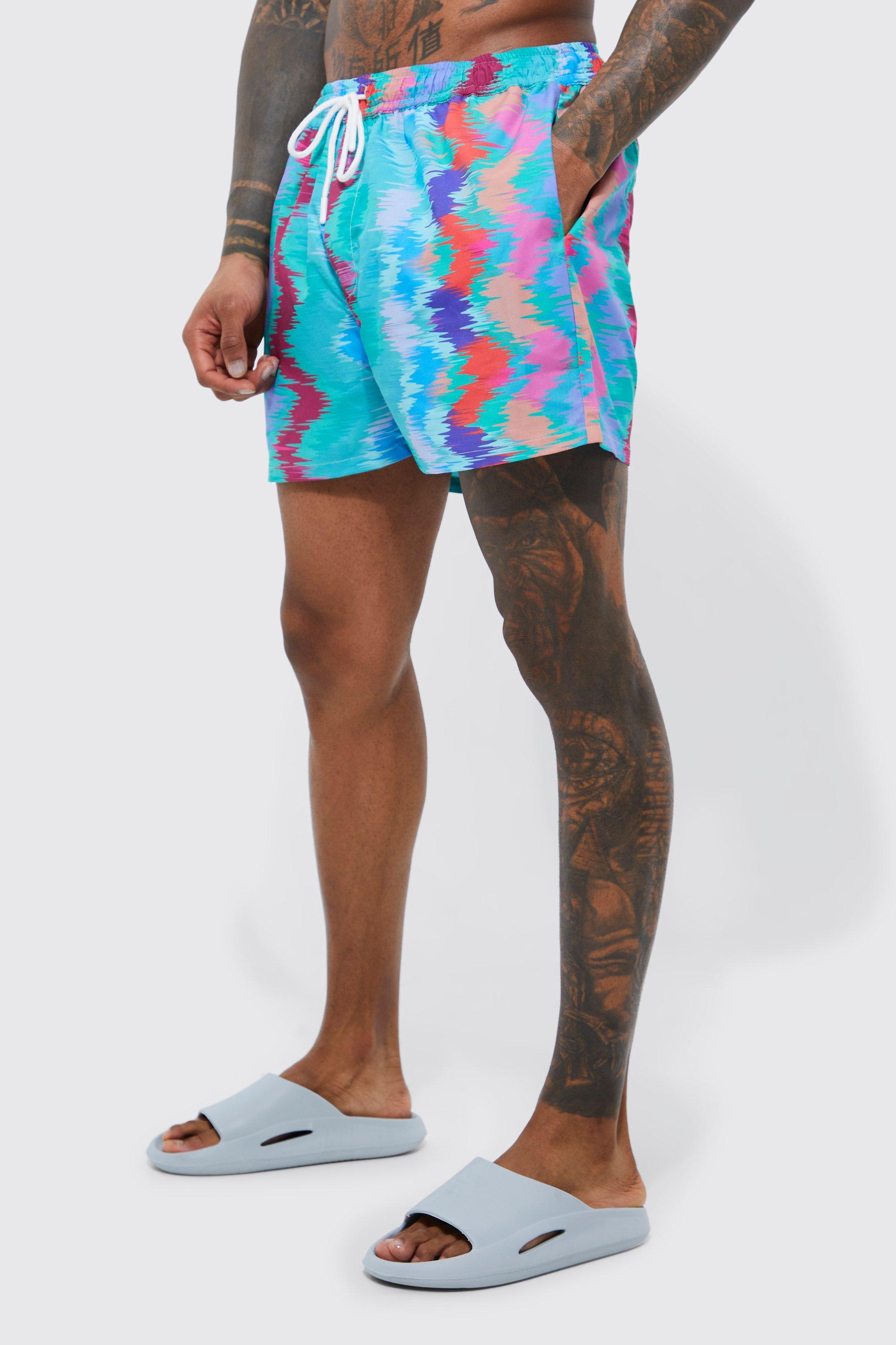 Mens Multi Aztec Short Length Swim, Multi