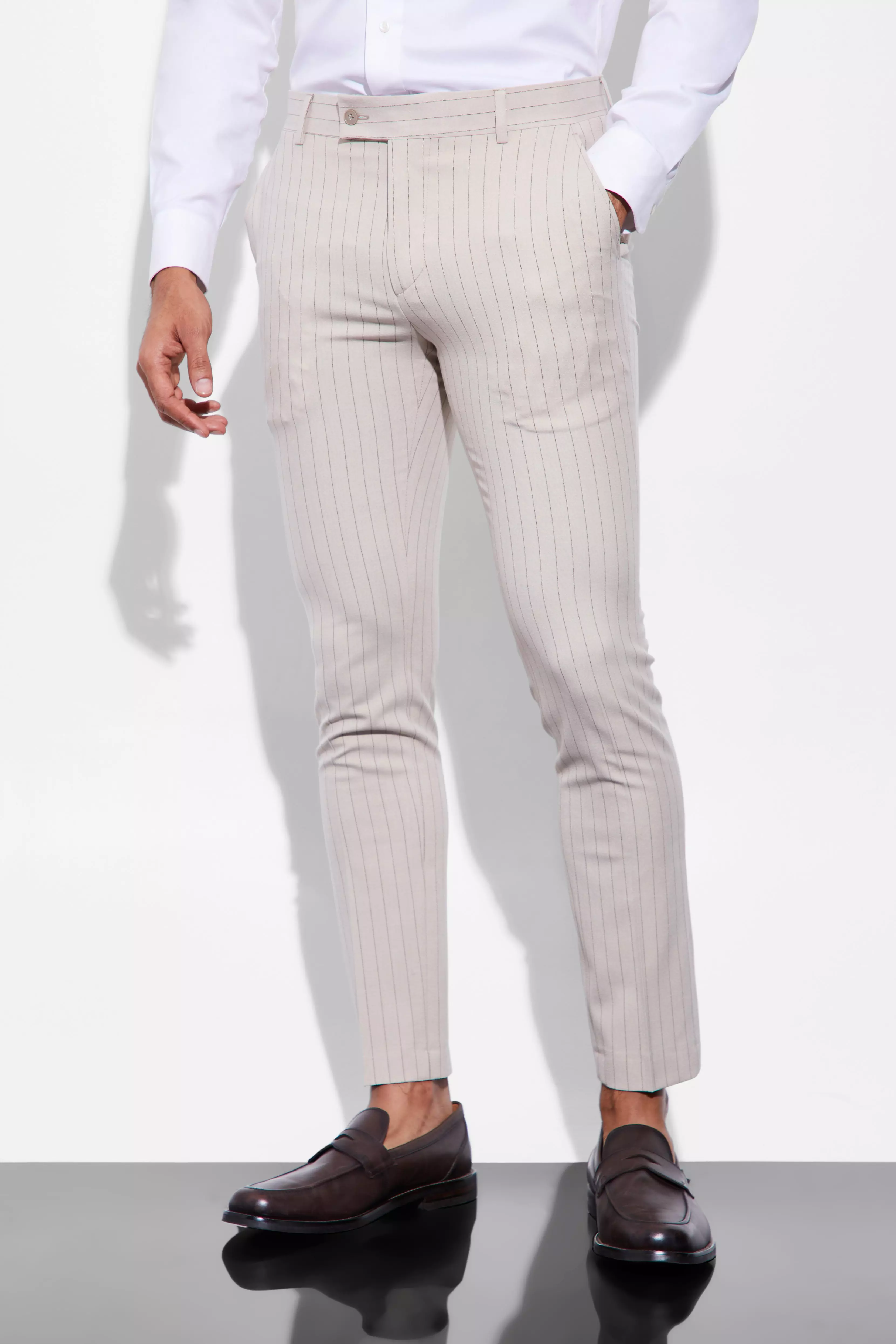 Skinny cheap striped trousers