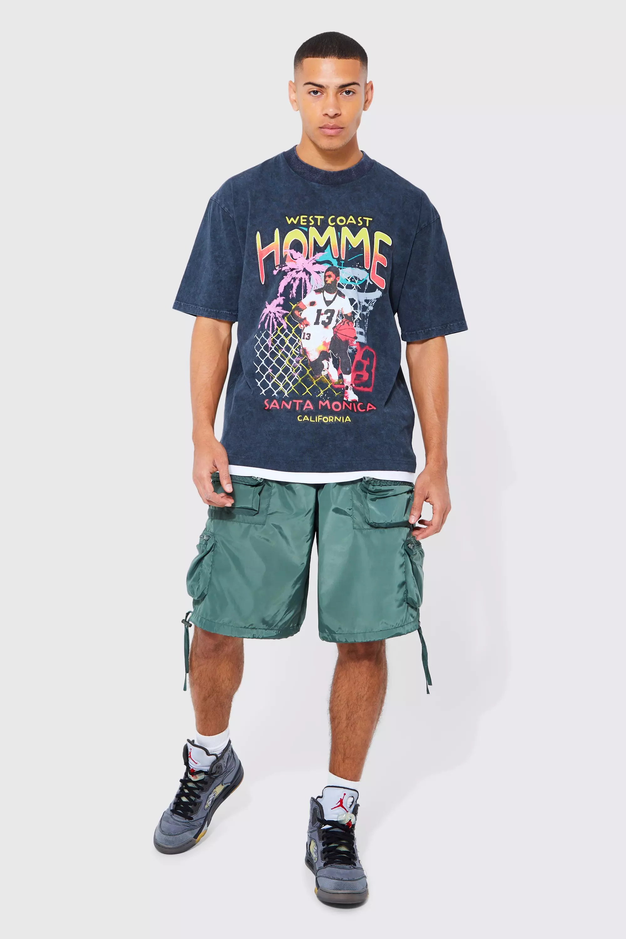boohooMAN Oversized Pour Homme Graphic T-Shirt - Green - Size XS