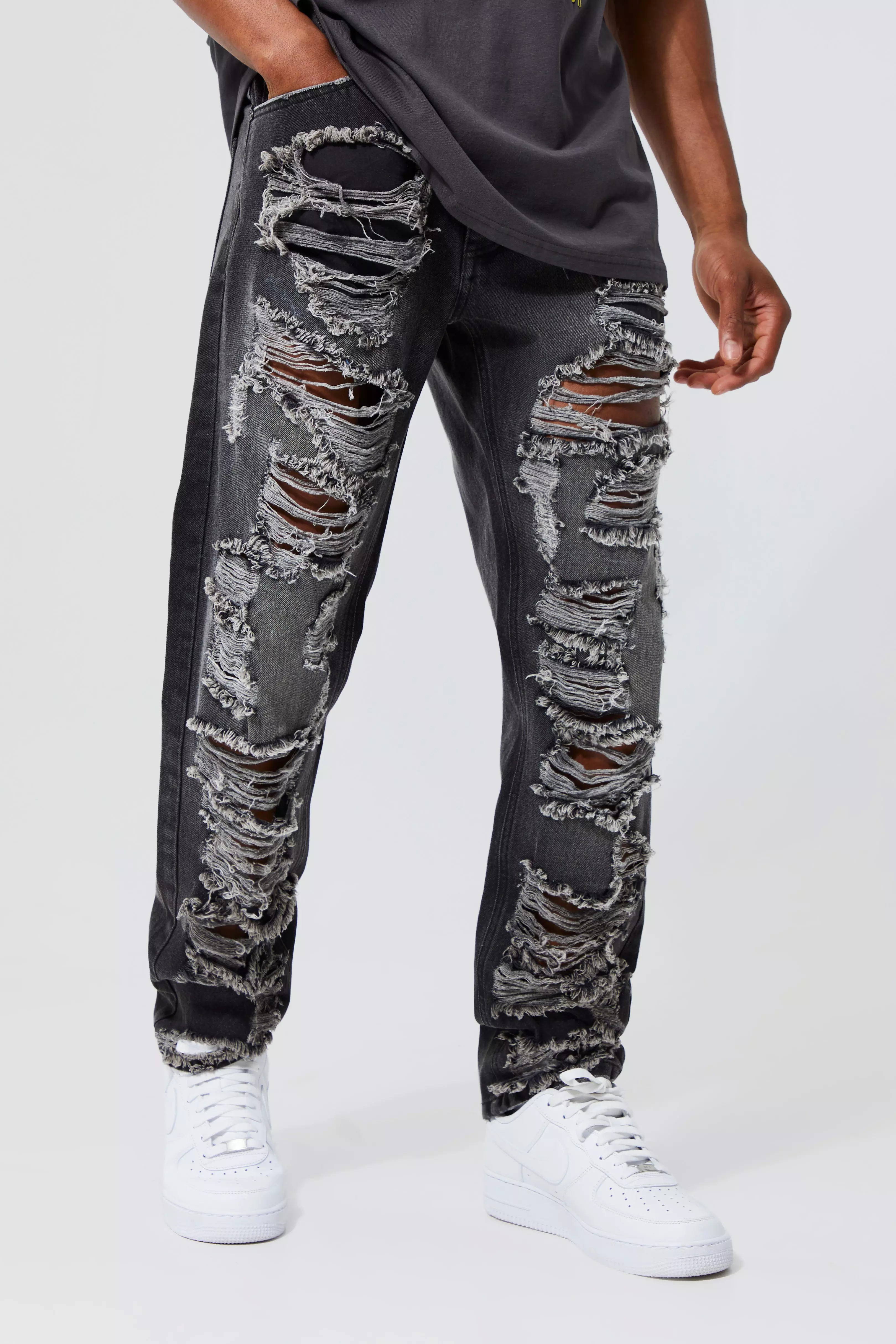 Black Ripped Jeans, Black Distressed Jeans
