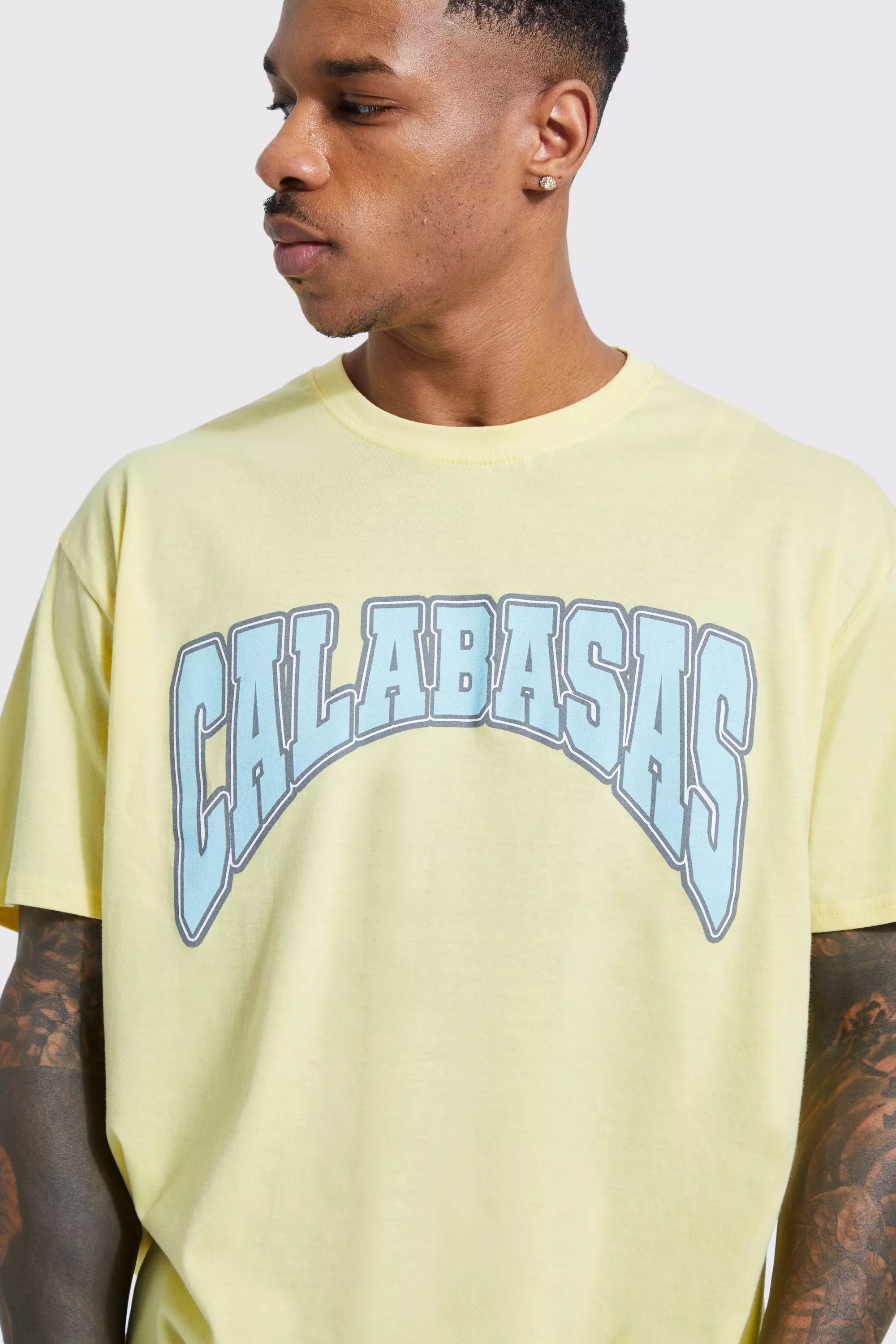 jungle del Stor eg Oversized Calabasas Varsity T-shirt | boohooMAN USA