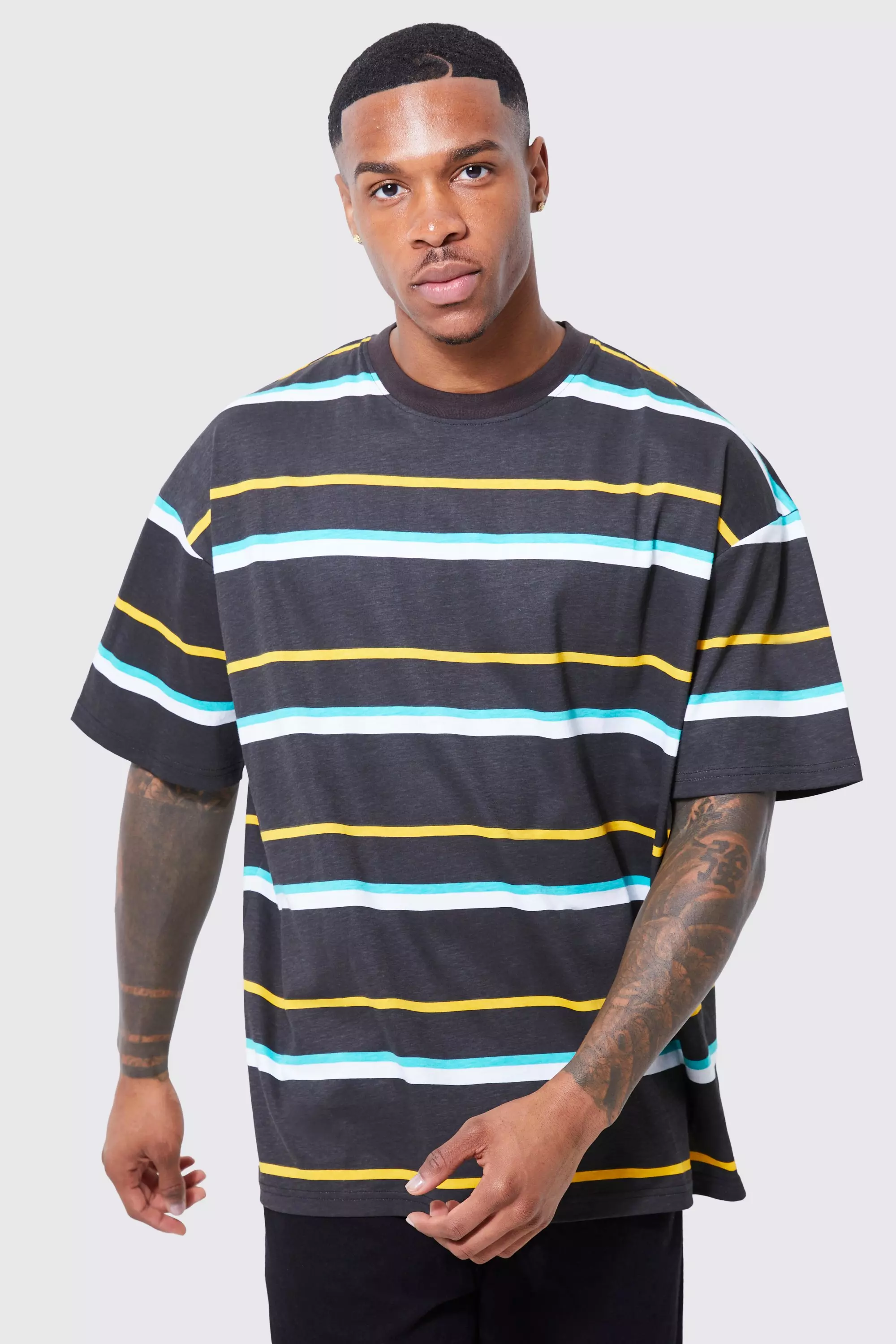 mens oversized striped t shirt