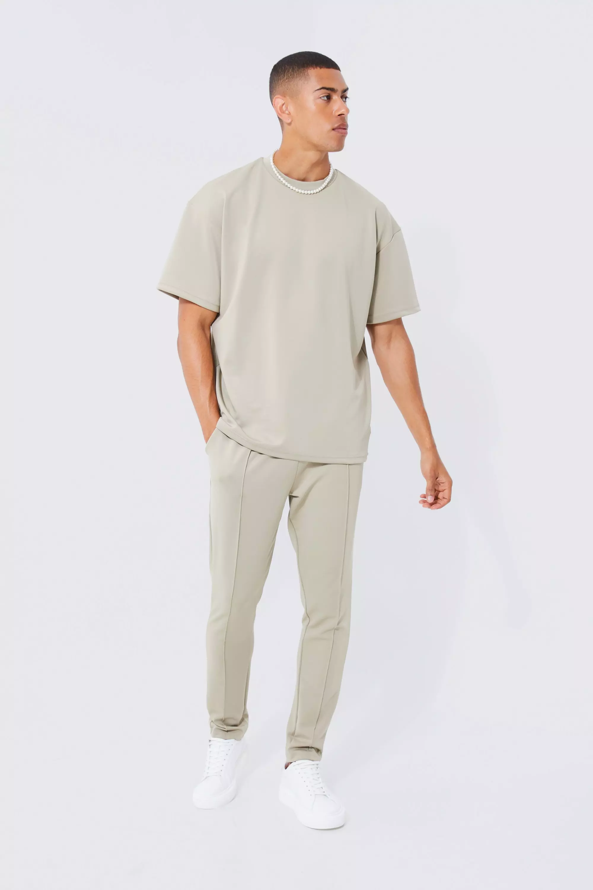 Oversized Scuba T-shirt And Jogger Set