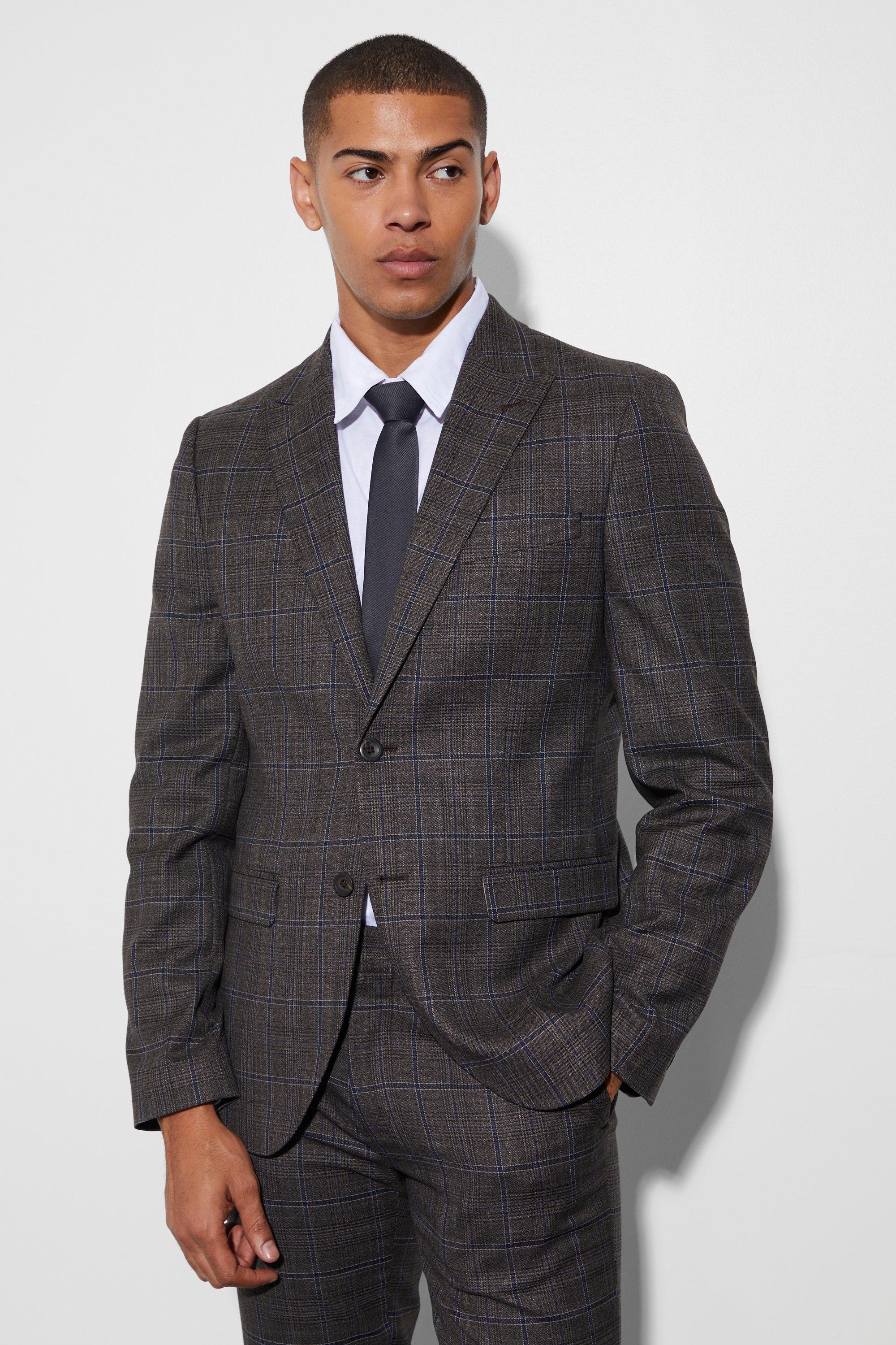 veste de costume cintrée à carreaux homme - multicolore - 36, multicolore