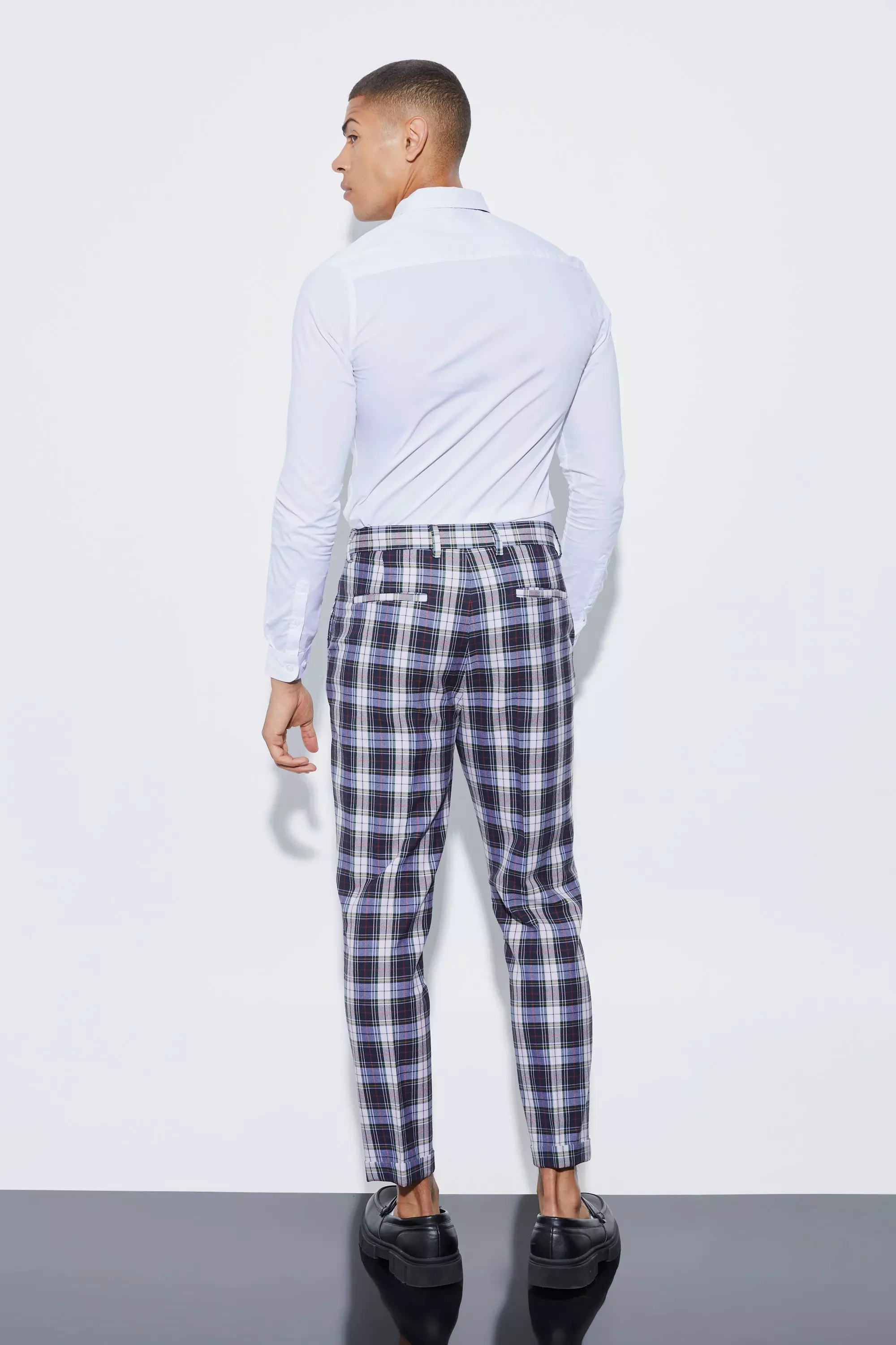 Tartan store tapered trousers