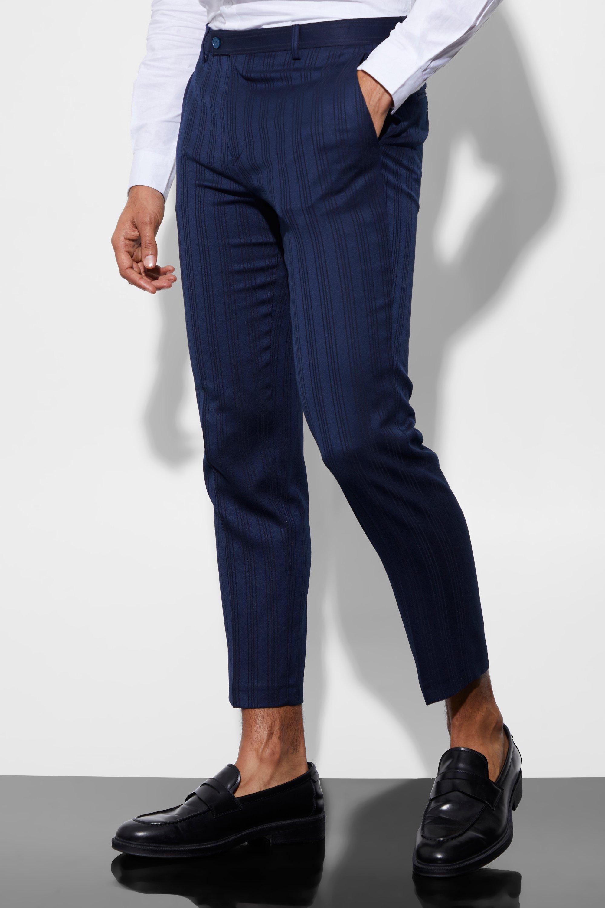 pantalon de costume slim court homme - bleu - 30l, bleu