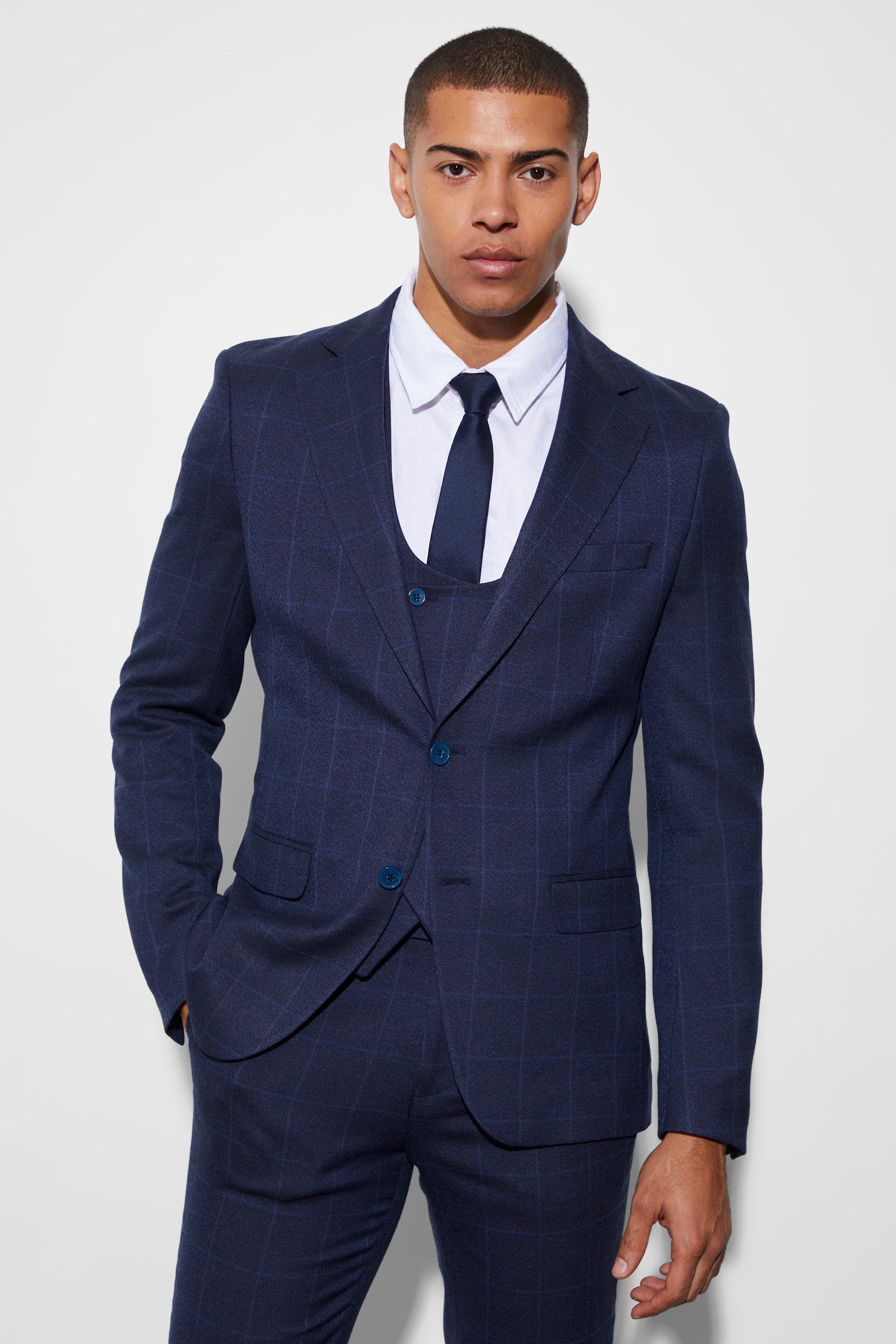 Windowpane shop suit jacket