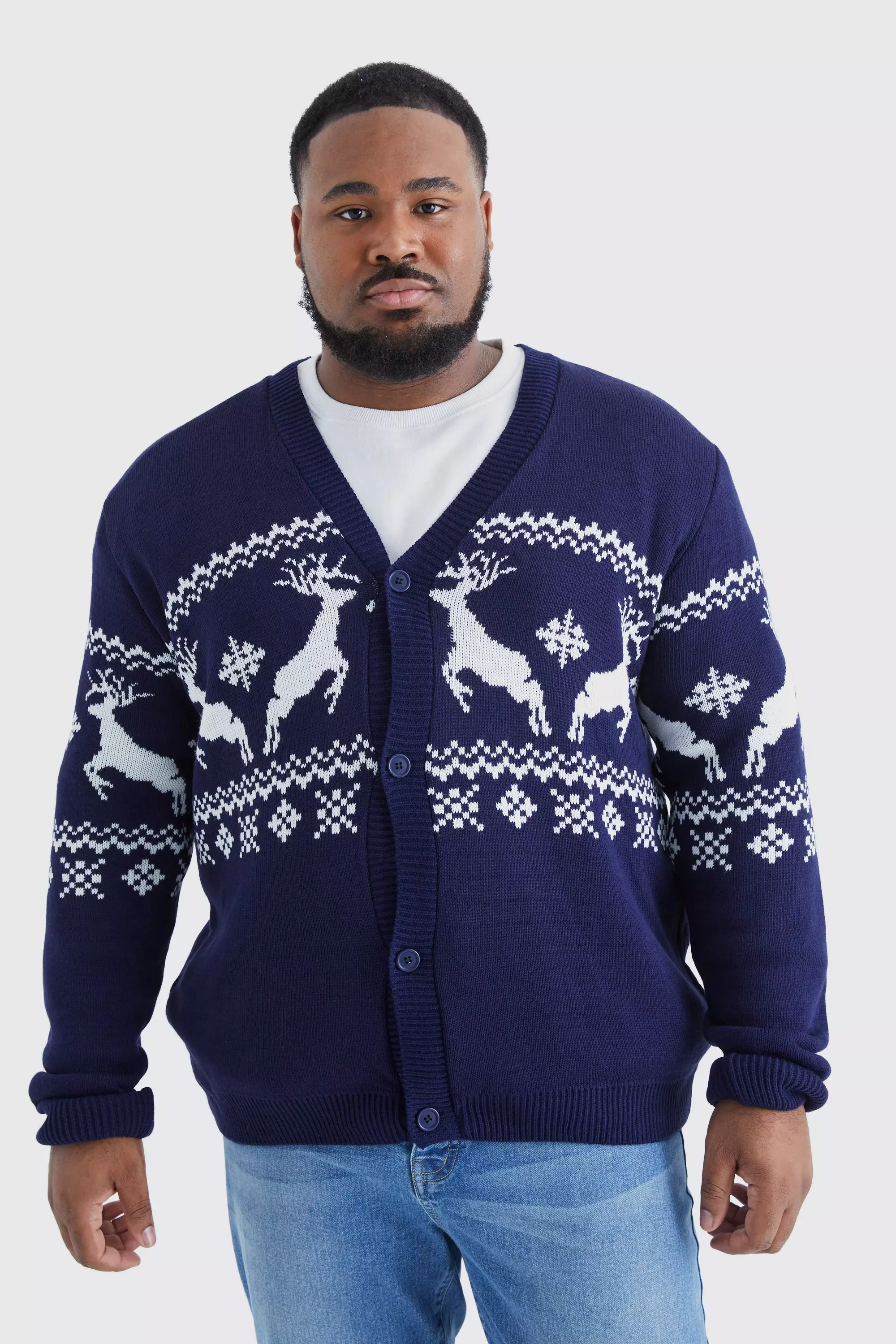 Mens snowflake cardigan sale