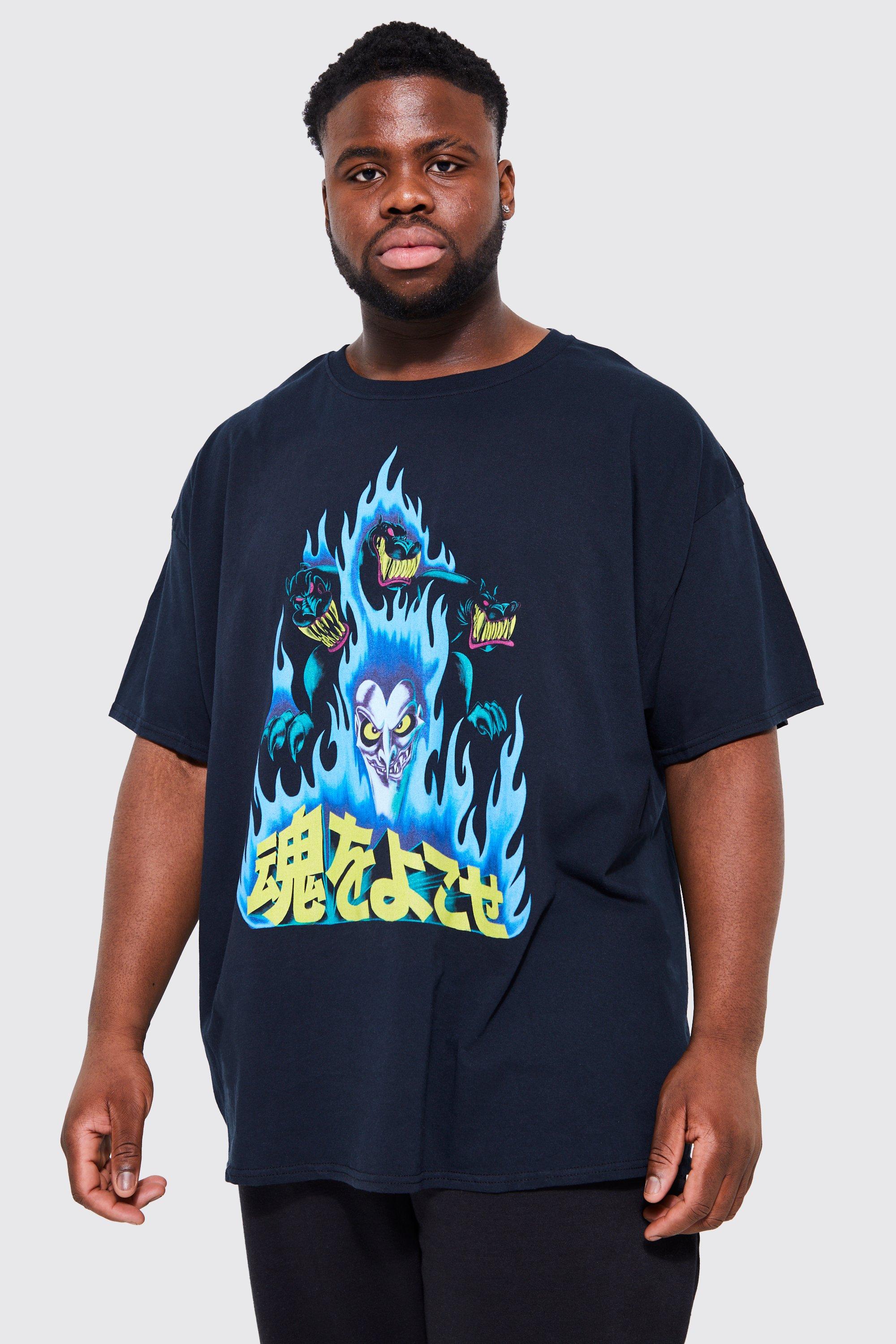 Mens Black Plus Disney Hades License T-shirt, Black