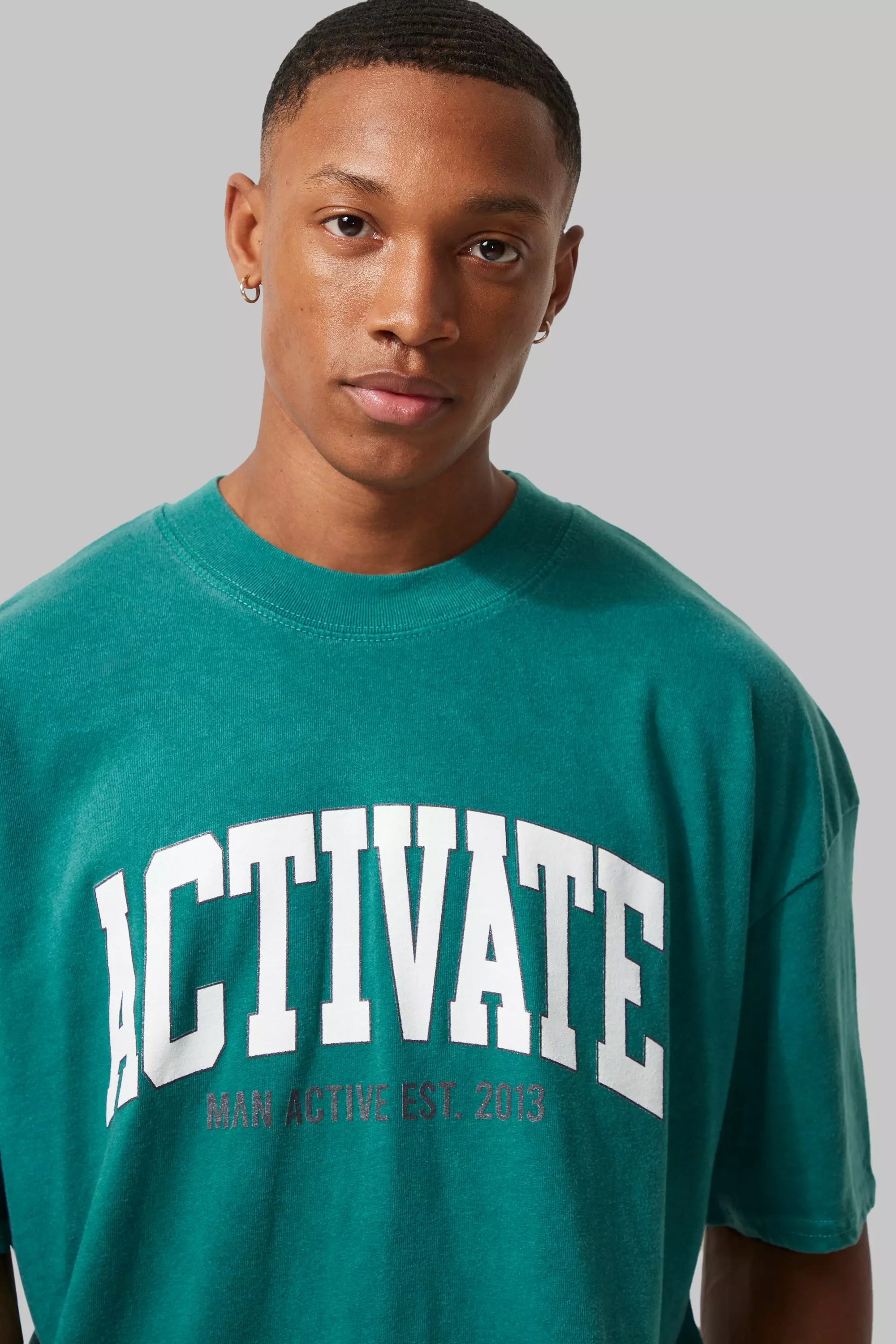 Man Active Overdye Activate T-shirt | boohooMAN USA