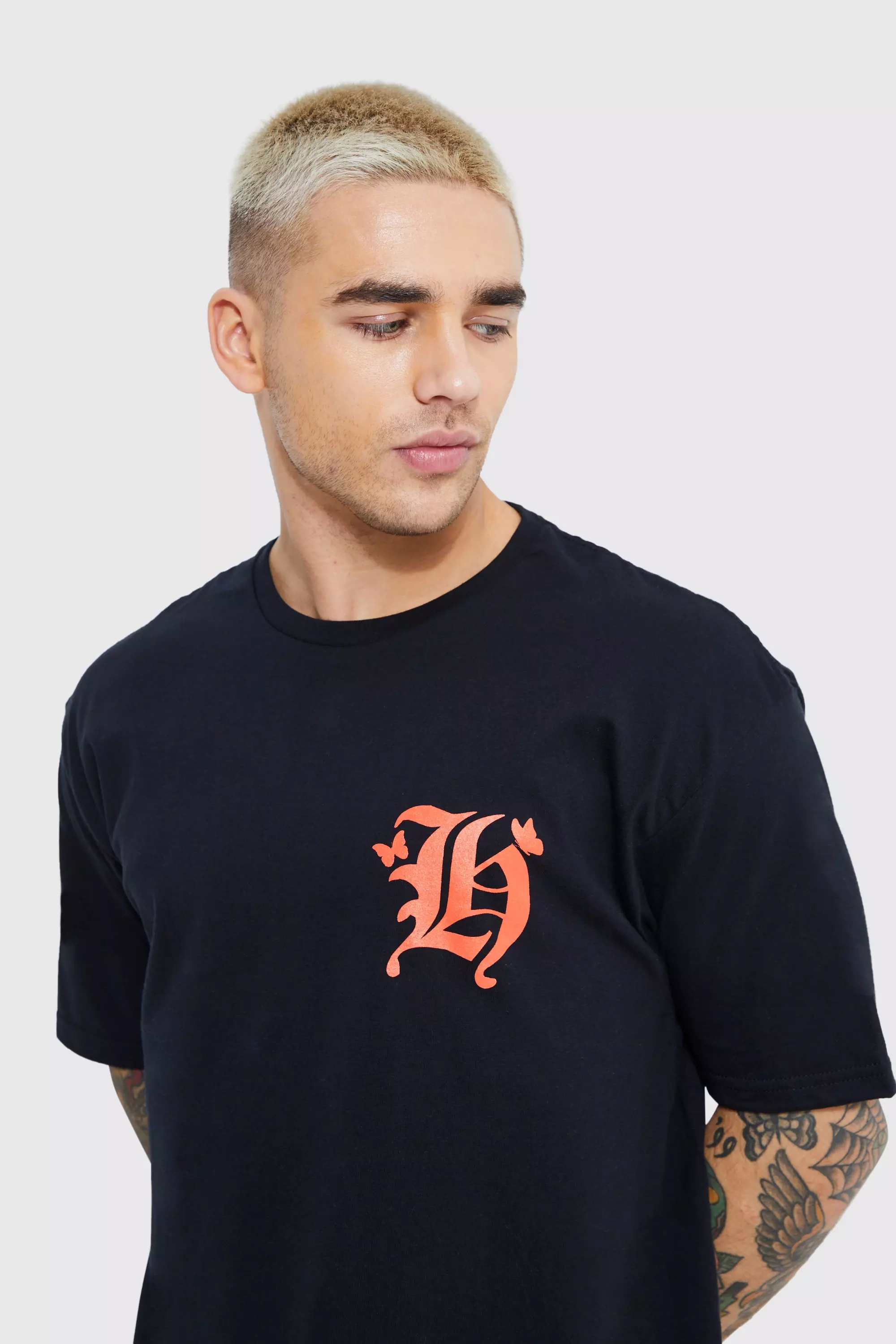 New Era Graphic Black Oversized T-Shirt