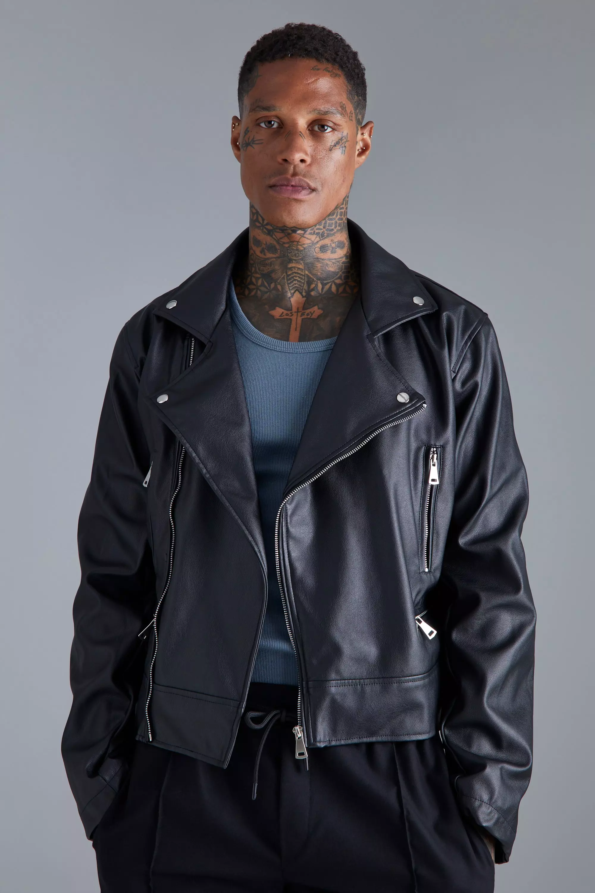 Leather Moto Jacket / Black
