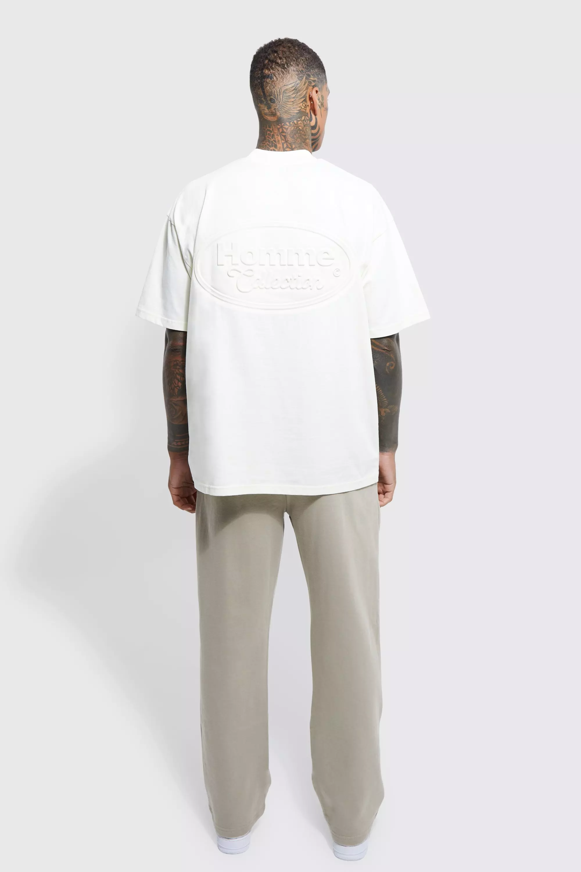 Oversized Large Homme Embossed T shirt boohooMAN USA