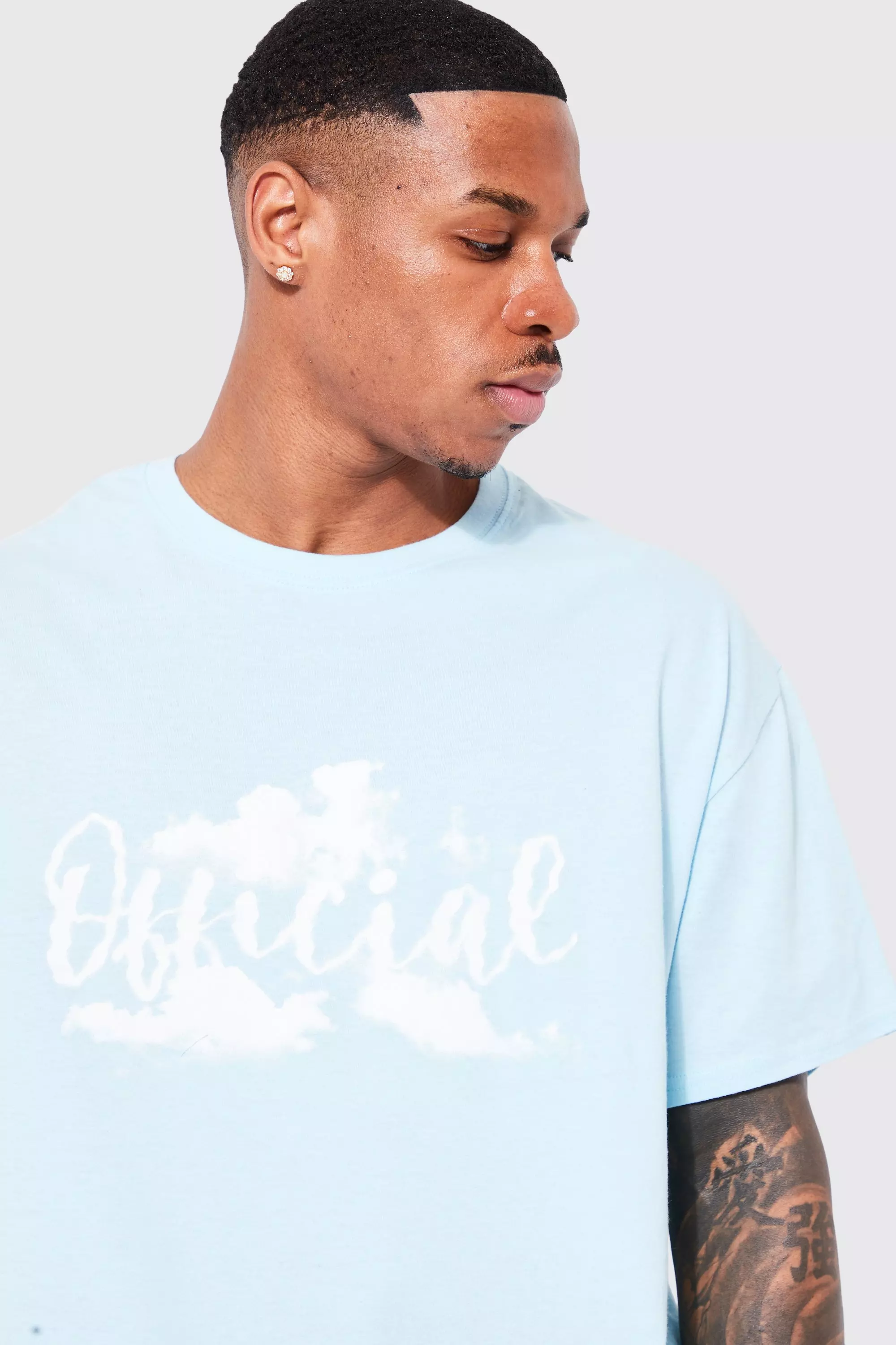 Oversized MAN Official Cloud Print T-Shirt