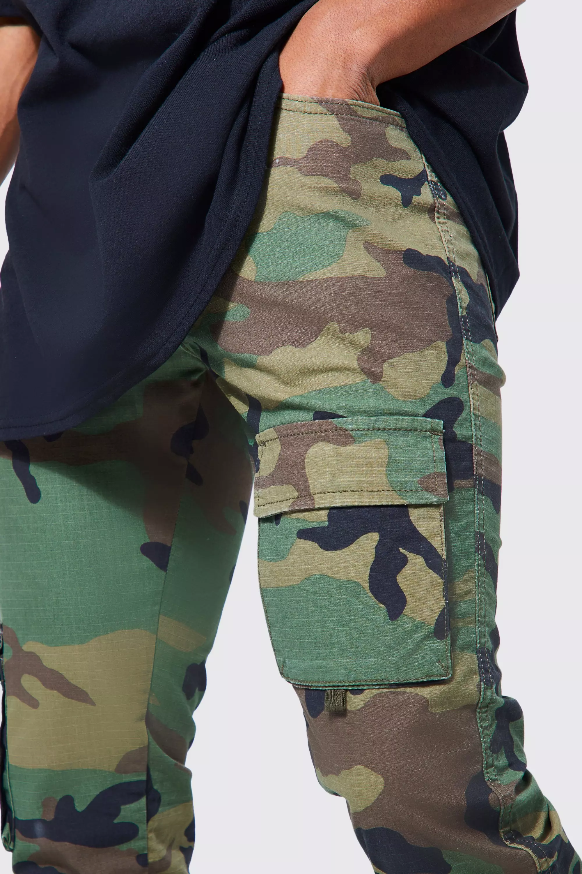 Mens green camo cargo sales pants