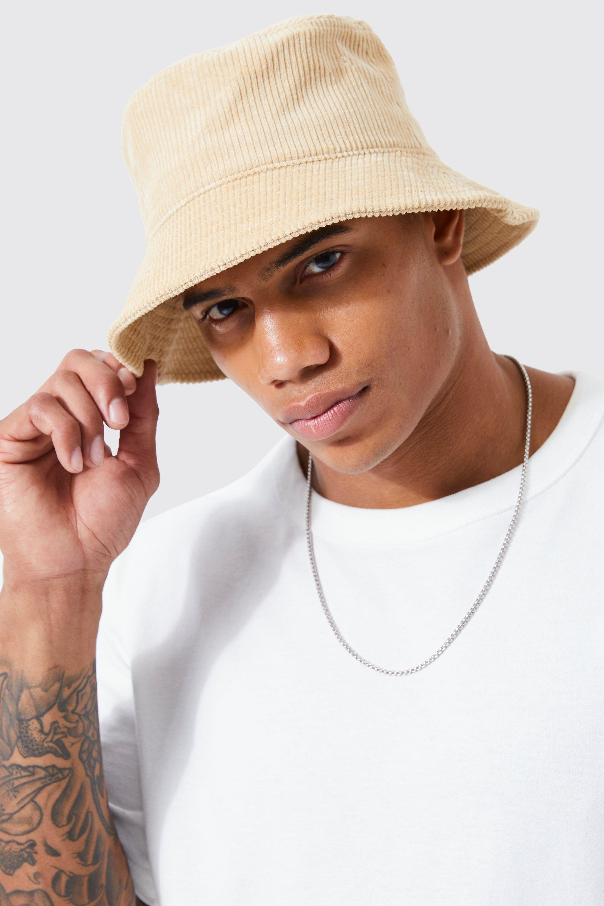 men's cord bucket hat - beige - one size, beige