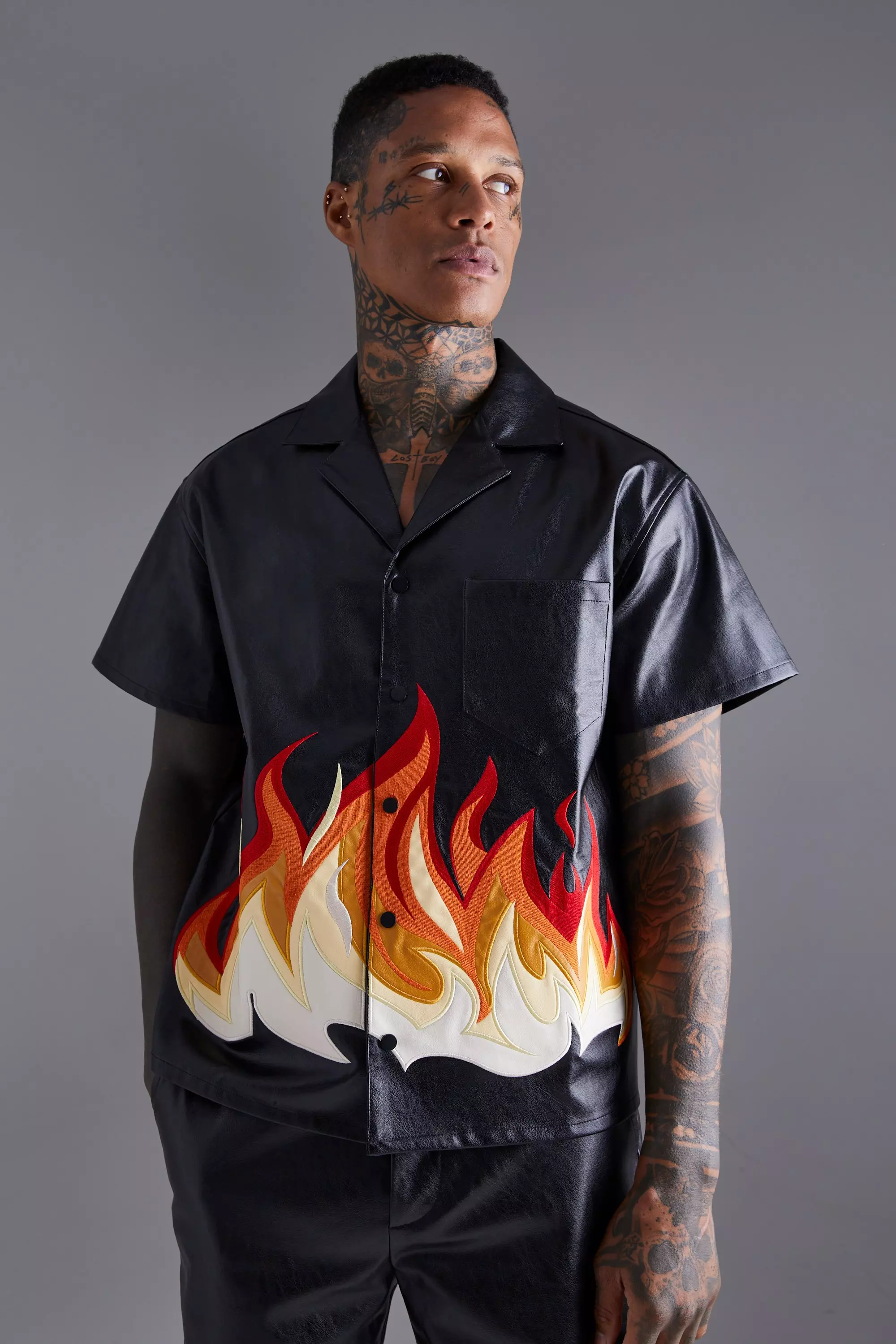 Flame store print shirt