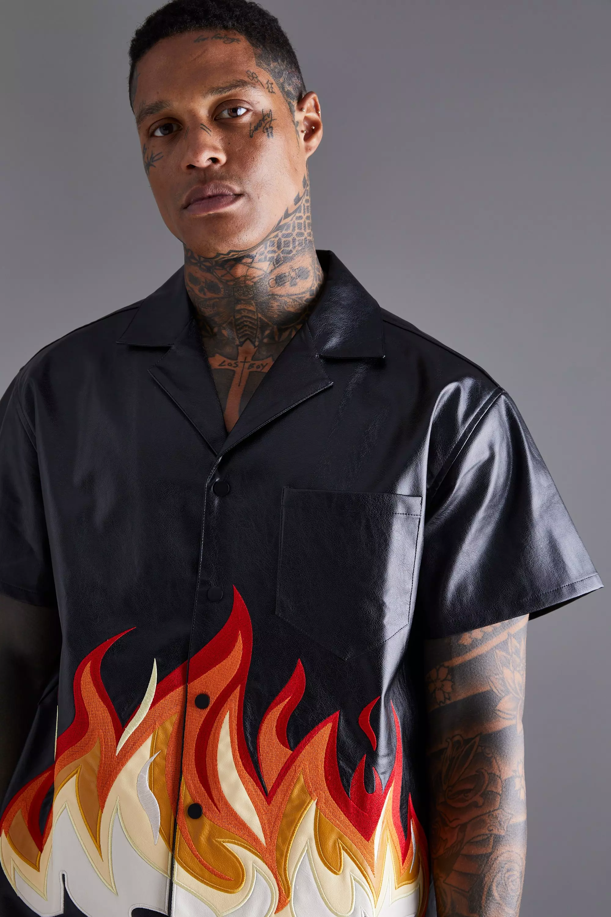 Flame store print shirt