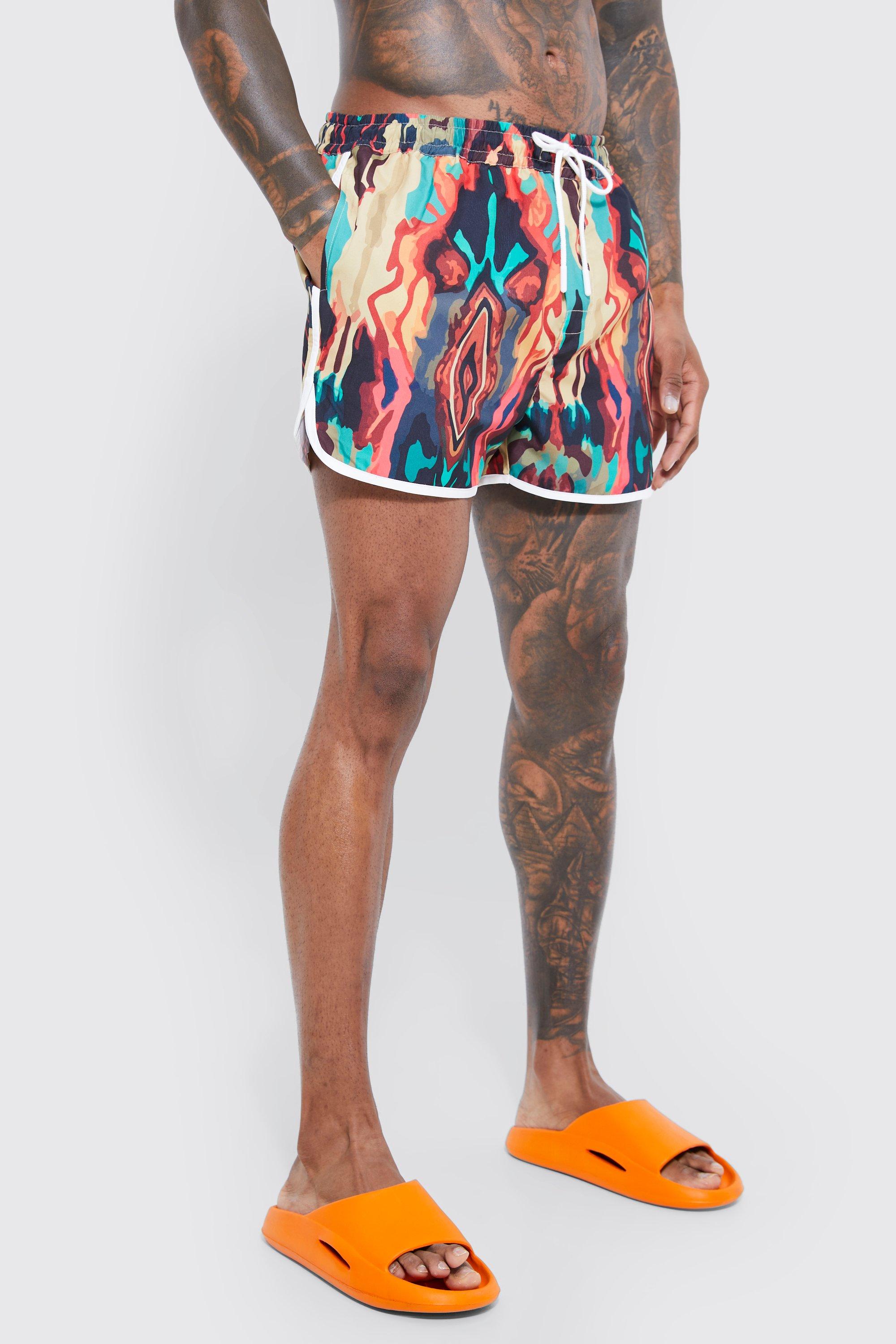 Mens Multi Aztec Runner Swim Shorts, Multi