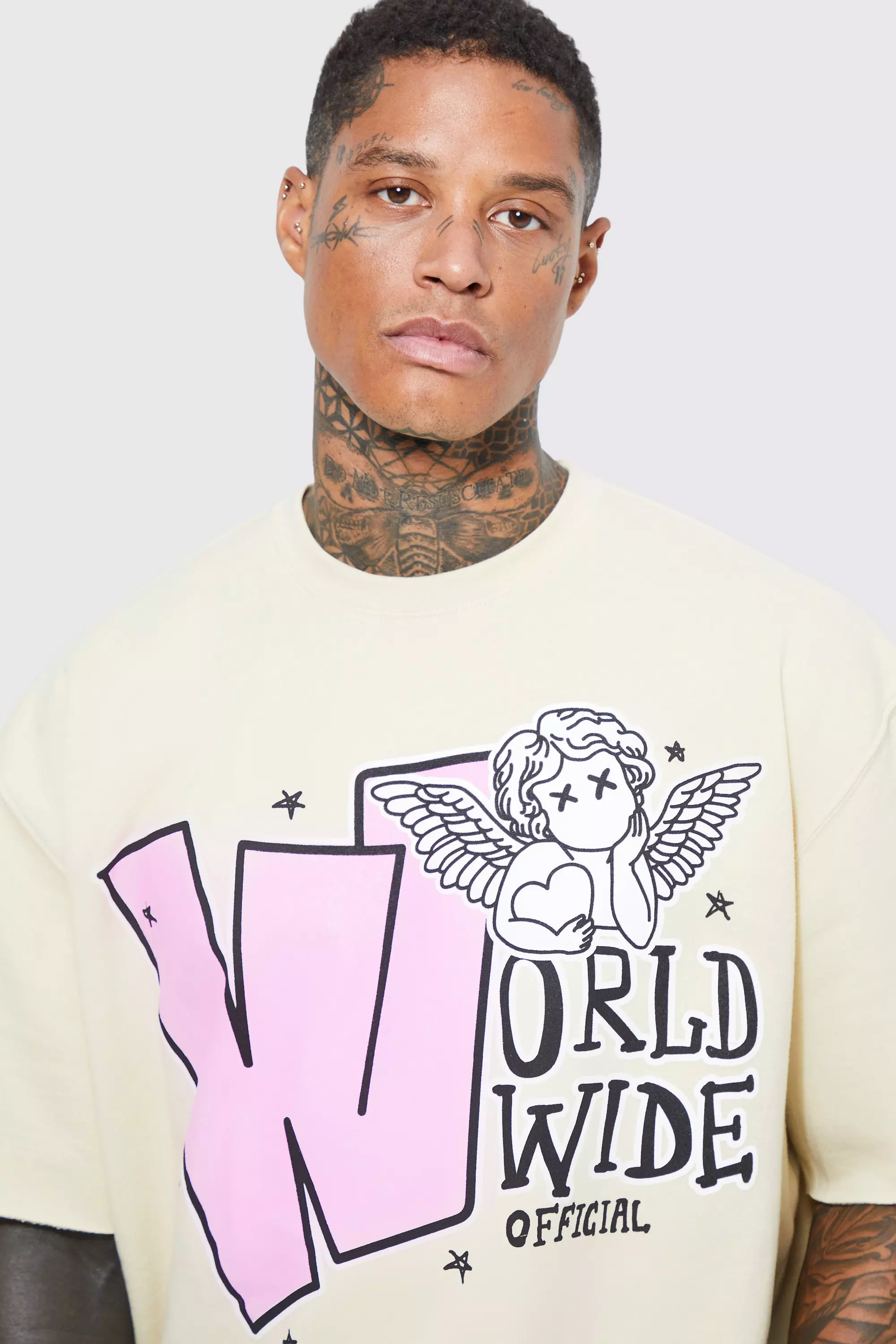 Logo Short-Sleeved Sweatshirt Pink