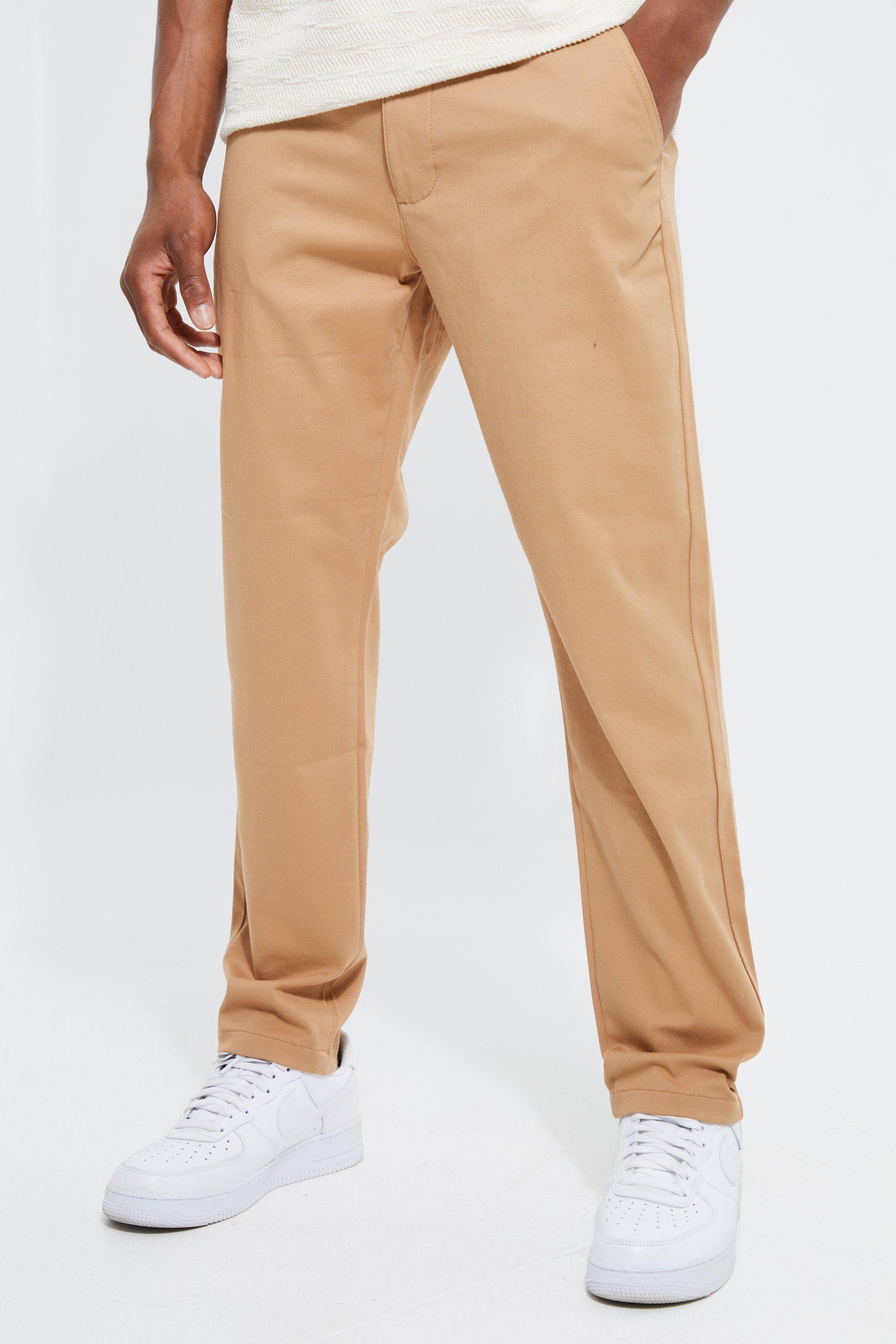 Image of Pantaloni Chino Slim Fit con vita fissa, Brown
